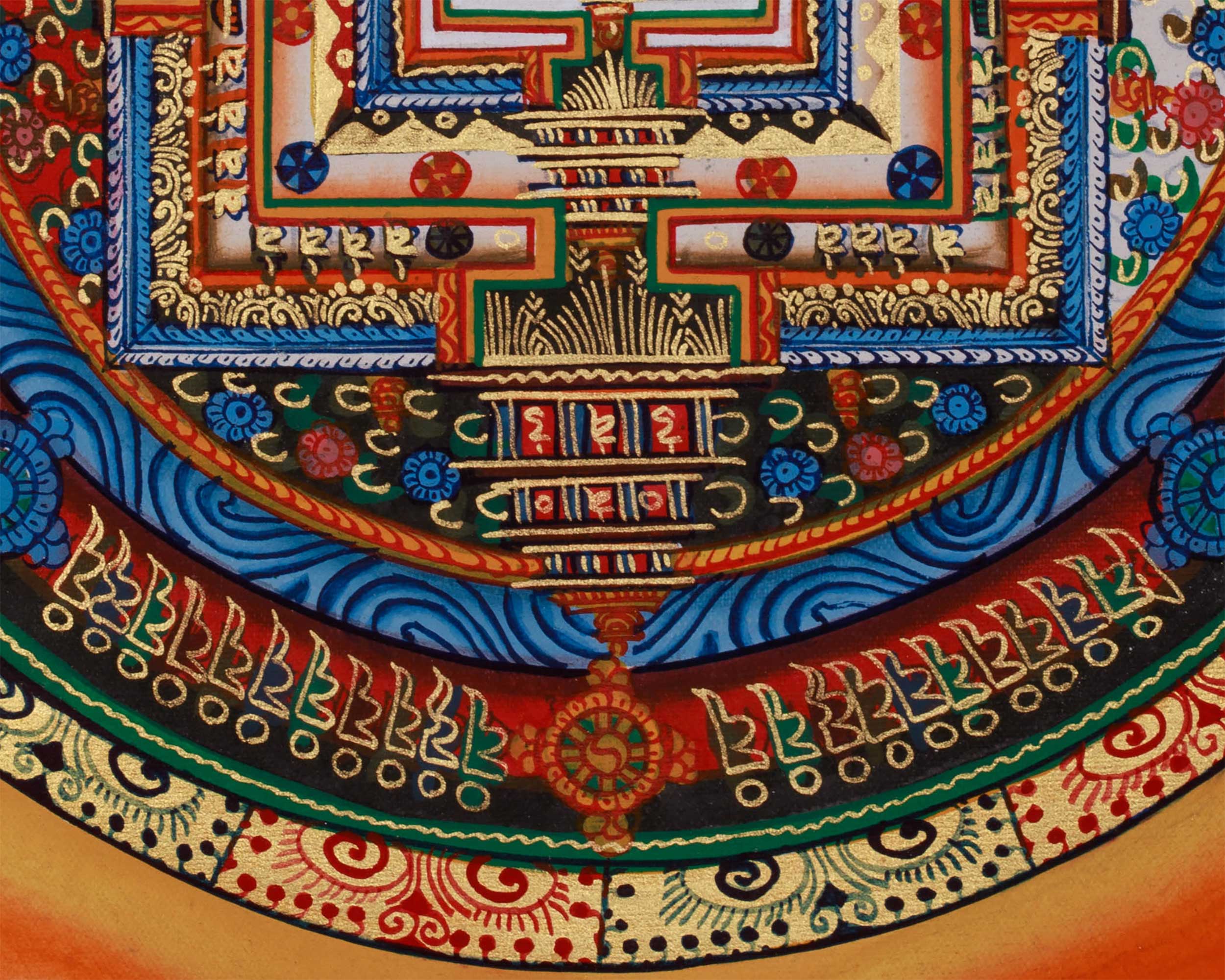 Small Kalachakra Mandala Thangka | Tibetan Buddhist Sacred Art