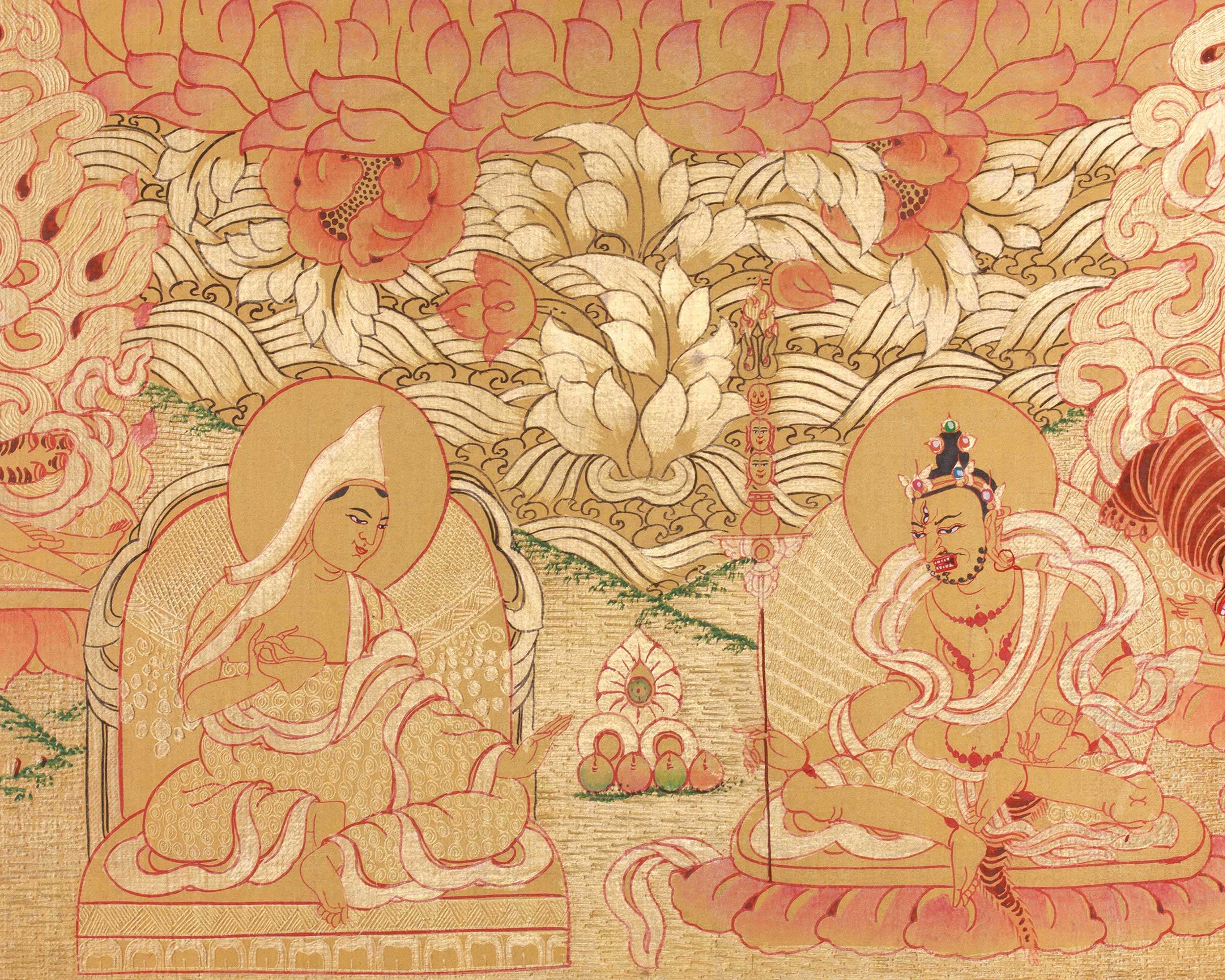 Padmasambhava Tibetan Master Thangka | A Sacred Representation of Guru Rinpoche with Other Divine Beings