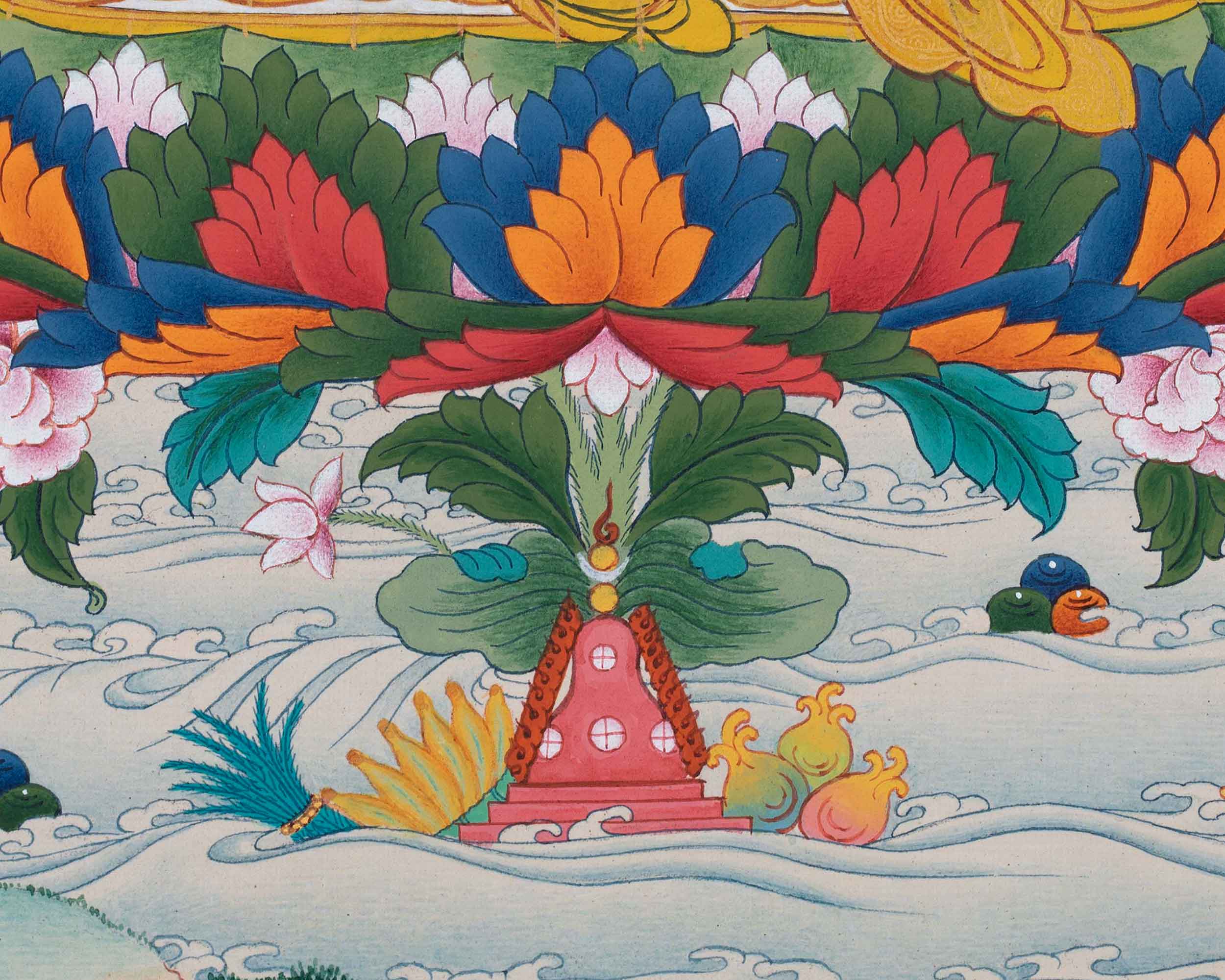 Guru Padmasambhava In Rainbow Body Form | Guru Rinpoche Thangka Print