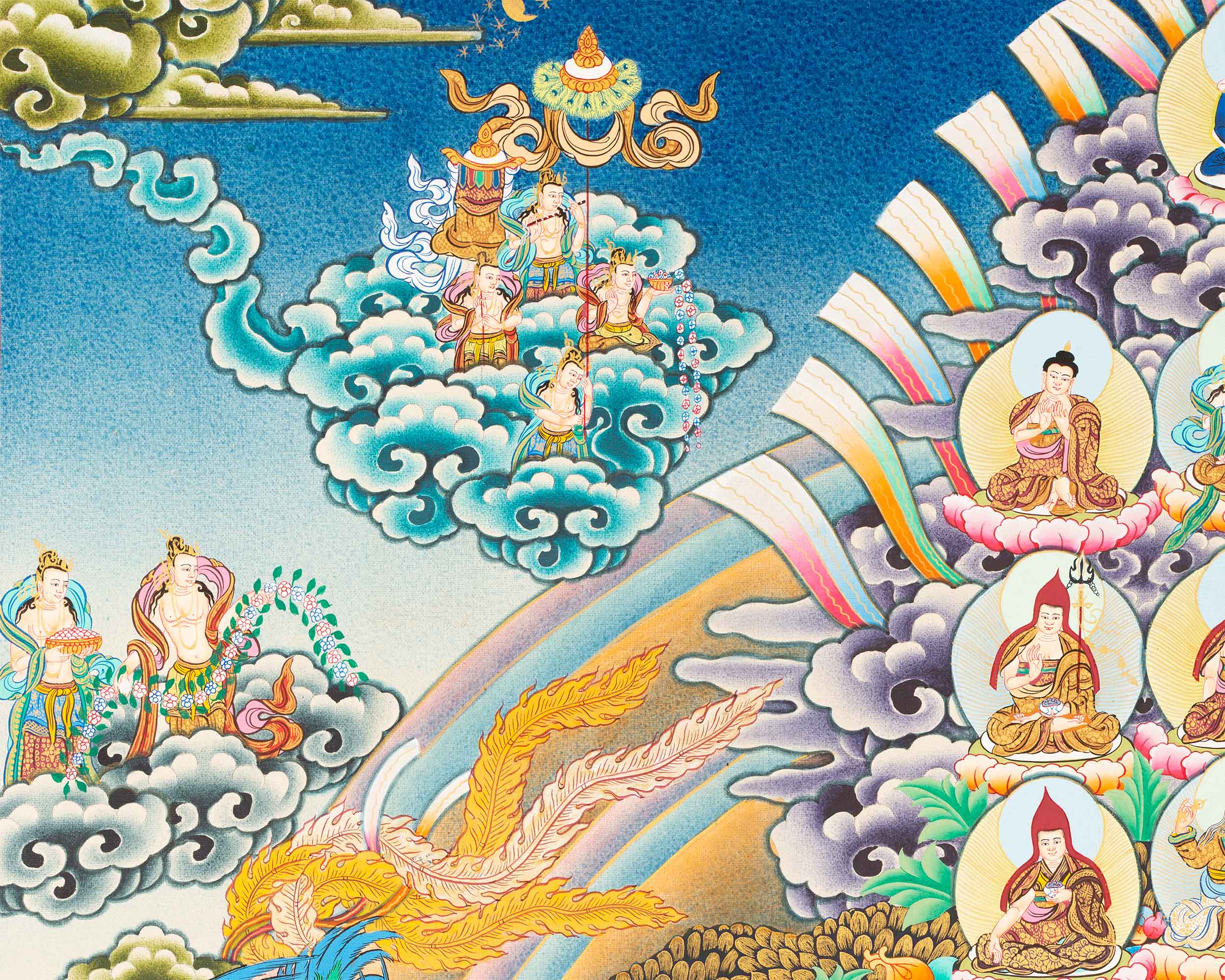 Guru Padmasambhava Giclee Print For Spiritual Room Decor | The Lotus Born Master Rinpoche Thangka