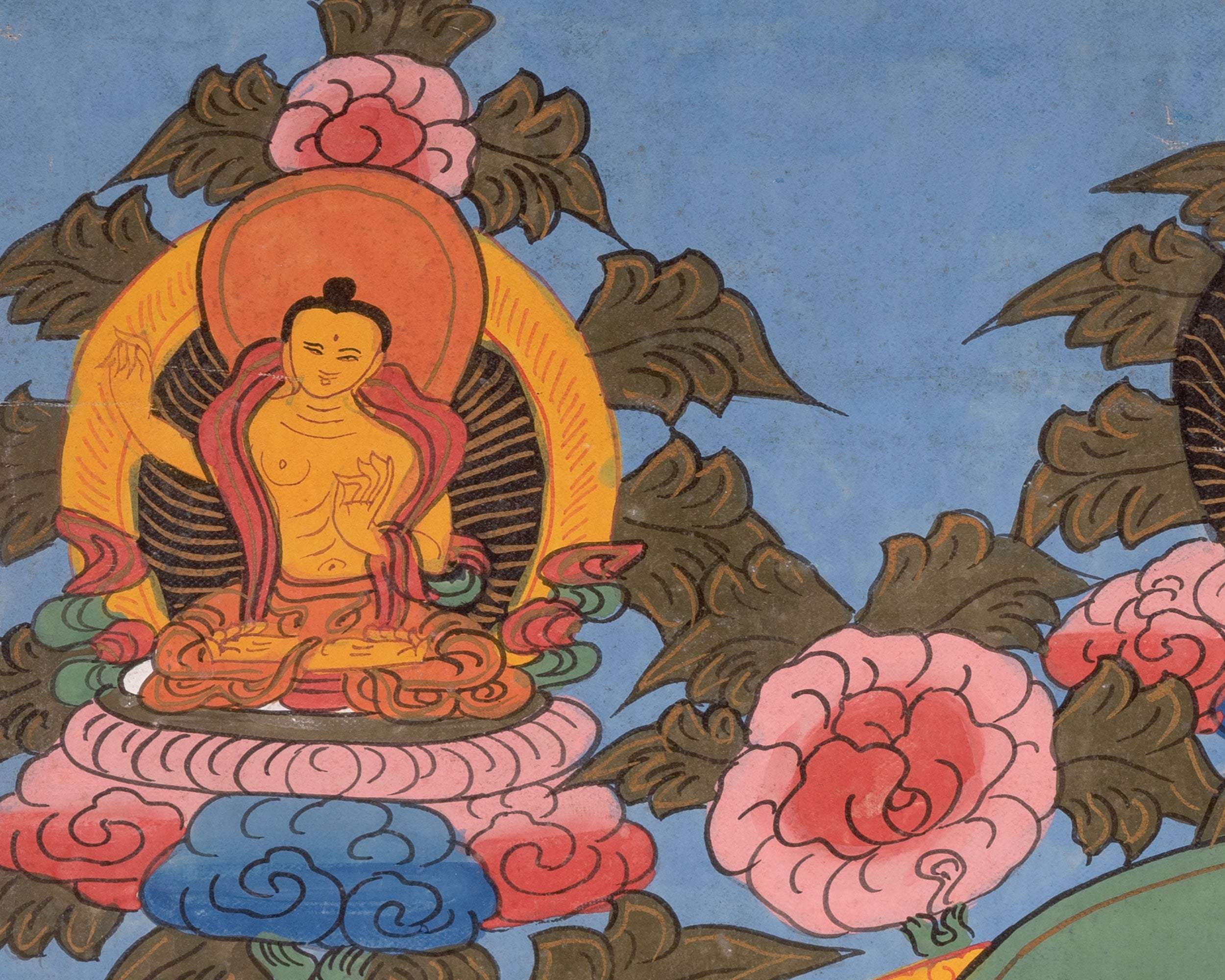 Goddess Vasudhara Thangka | Buddhist Art of Abundance and Fertility