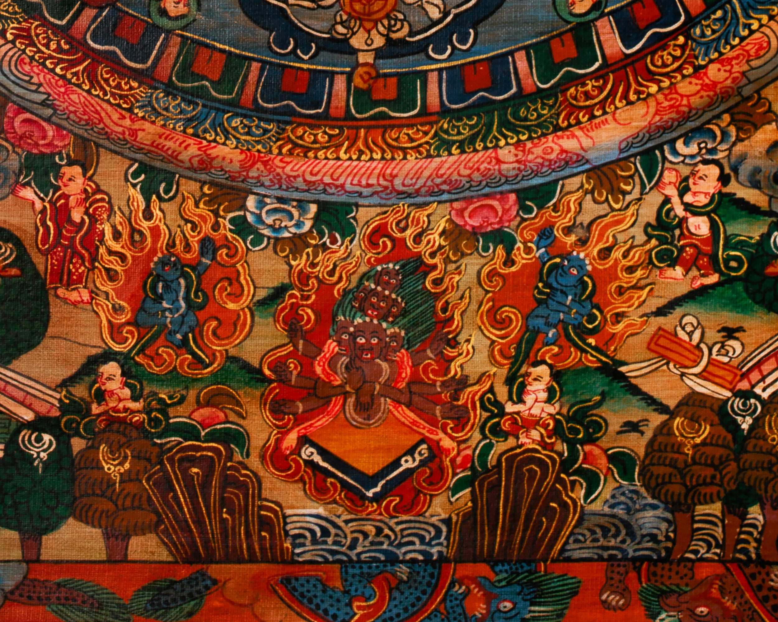 Dipankara (Buddha of Past) Mandala Thangka | Celestial Beings