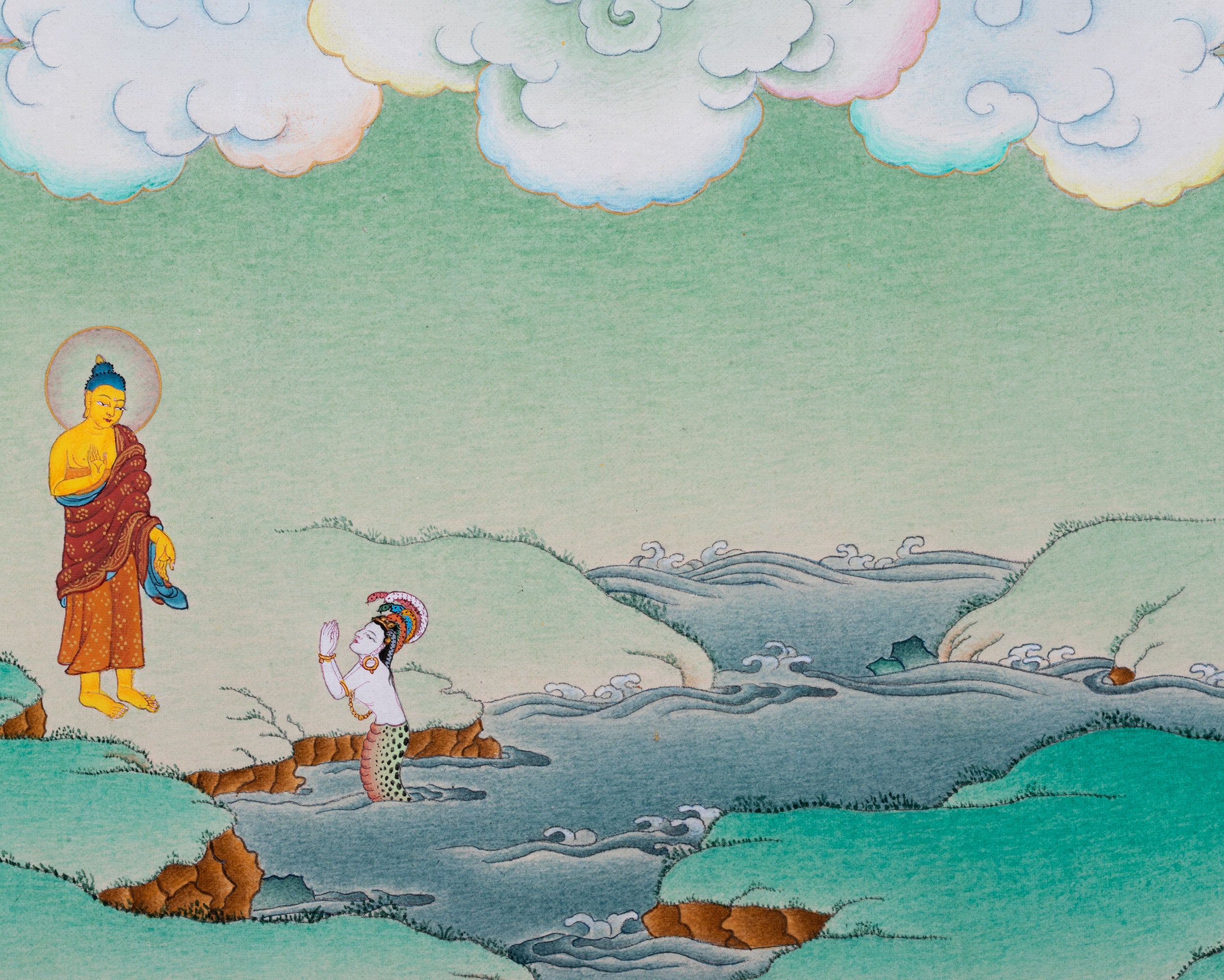 Tibetan Gautama Buddha Print | Sacred Canvas Print of the Enlightened Teacher