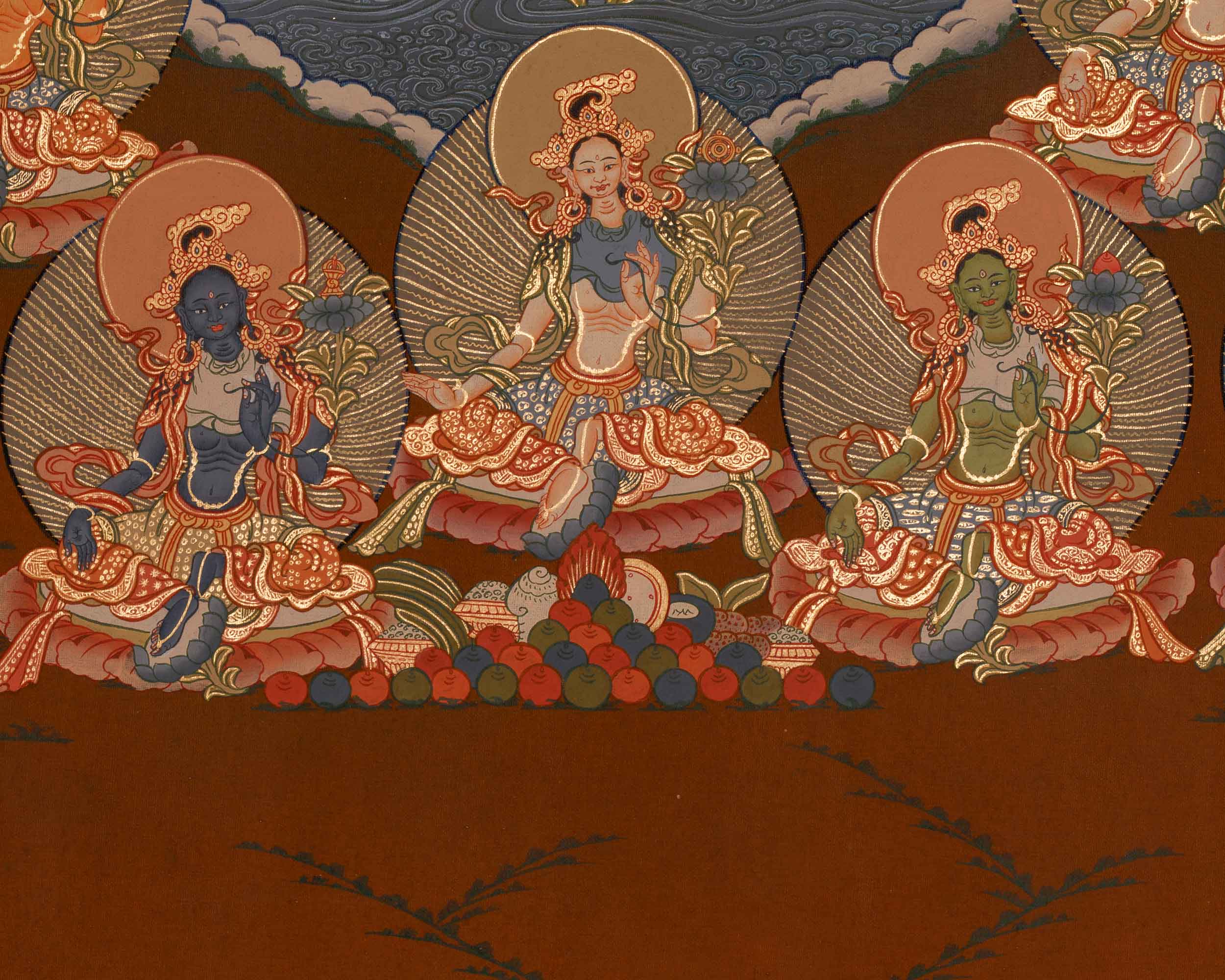 Twenty-One Tara Goddess Thangka | Manifestation of Tara