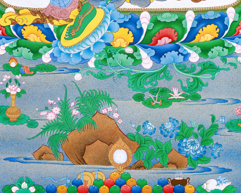 Handpainted Masterpiece Thangka of Green Tara