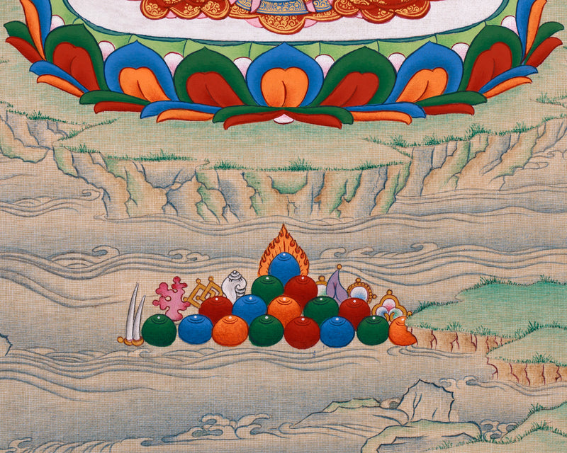 Tibetan Manjusri Kumarabhuta Thangka | The Bodhisattva of Supreme Knowledge