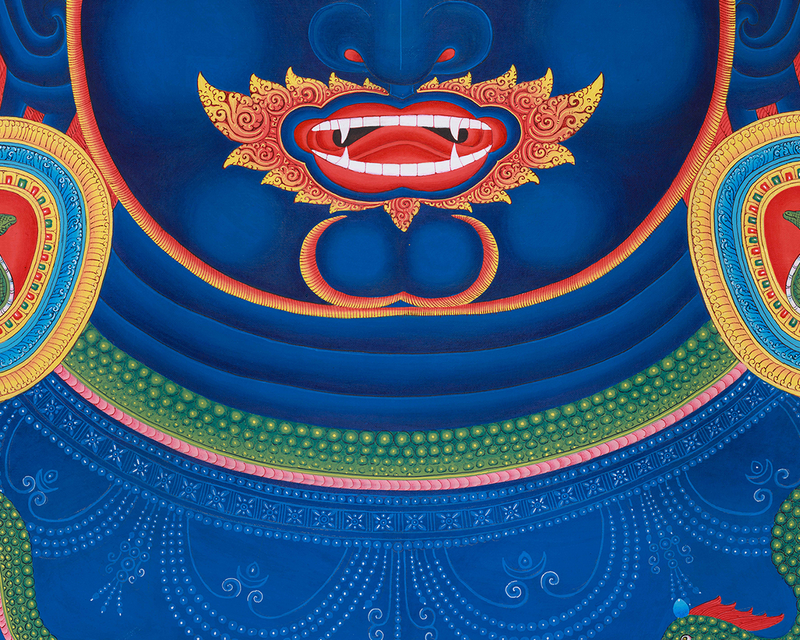 Lord Bhairav Thangka | Wrathful Essence of Bhairava | Traditional Hand Painted Art