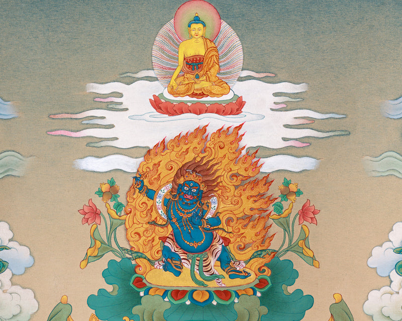 Tibetan Five Dzambhalas Thangka | Wealth Deities for Abundance & Success