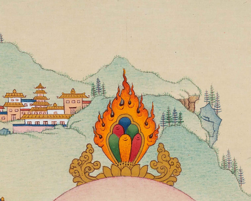 Guru Marpa Thangka | Hand Painted Thangka Artwork of Kagyu Master