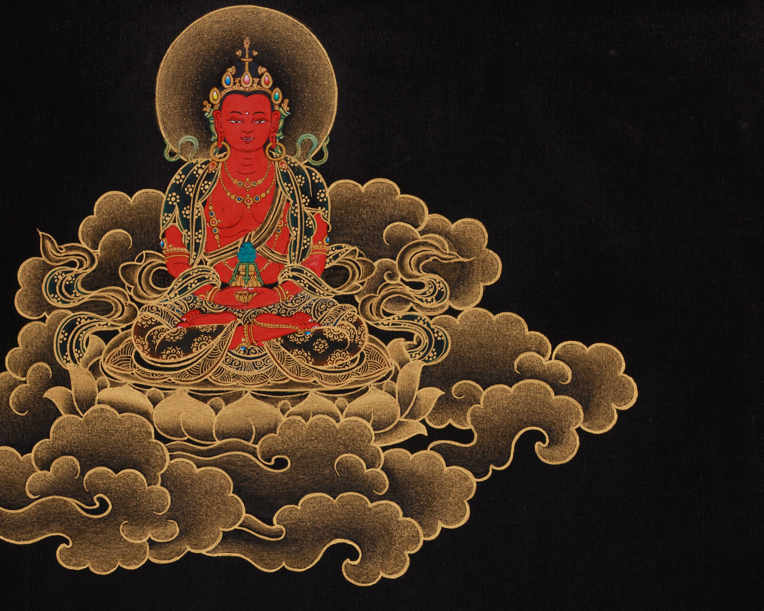 Exclusive White Tara with Amitayus and Namgyalma Thangka | Three Longevity Deities