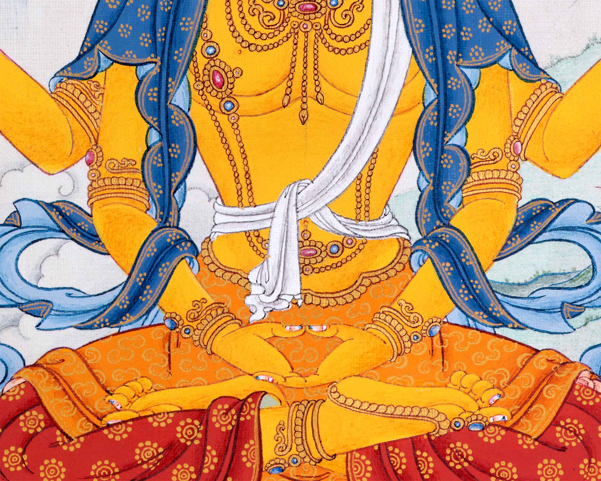 Practice of Prajnaparamita in Buddhism | Traditional Yum Chenmo Thangka | Wall Decorative Art