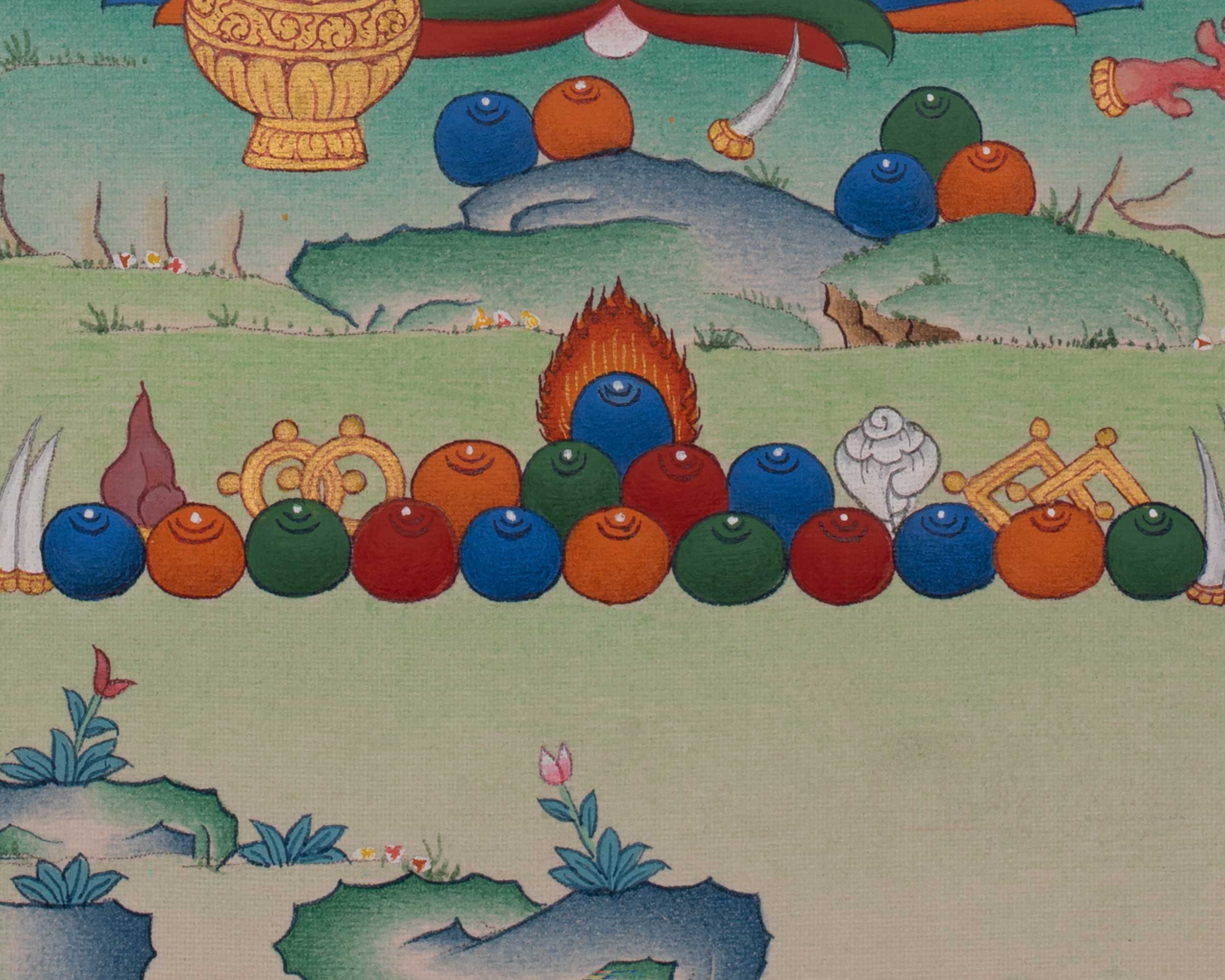 Dzambhala Himalayan Art | Wealth Deity Thangka | Hand-Painted Artwork