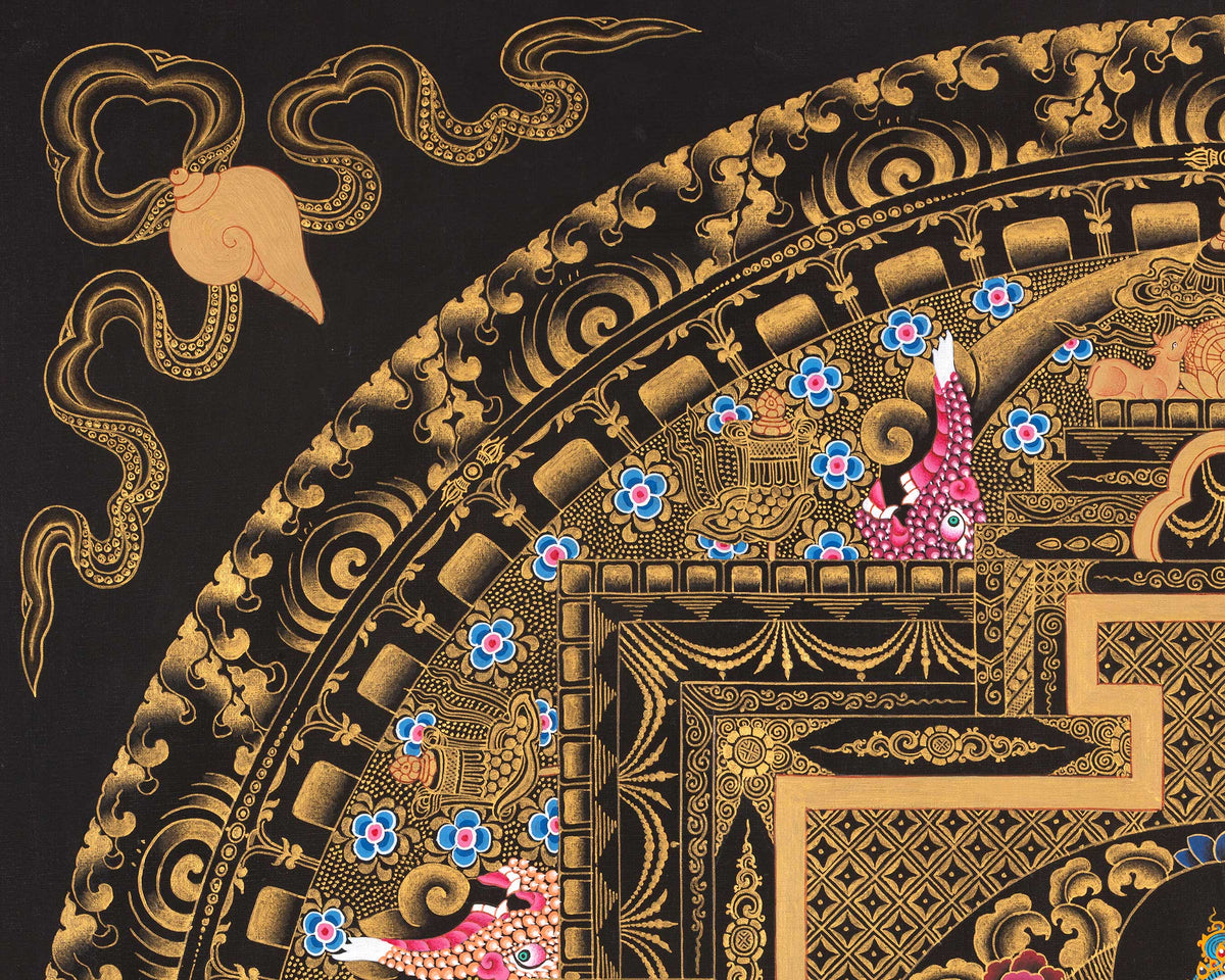Arya Tara Mandala Thangka Painting | Original Hand Pained Art For Good Luck | Tibetan Wall Decoration Thangka Painting