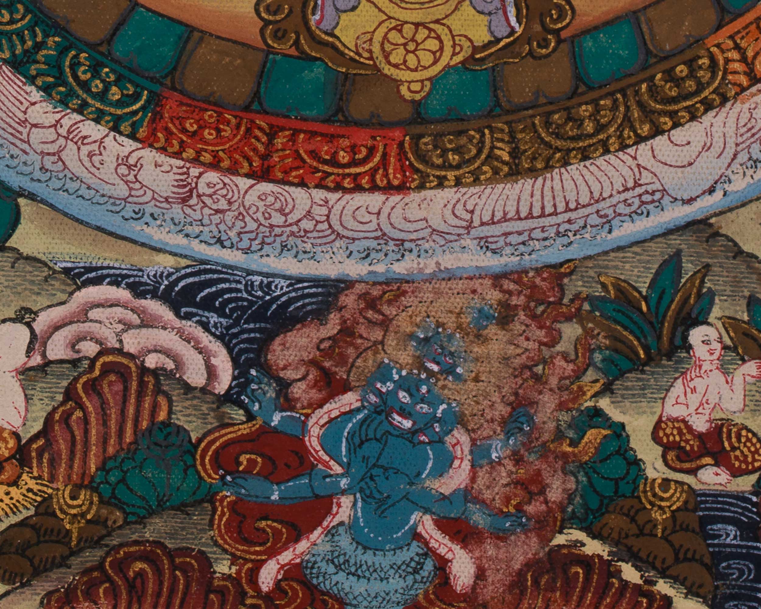 Buddha Mandala on Canvas | Sacred Buddhist Geometry for Meditation