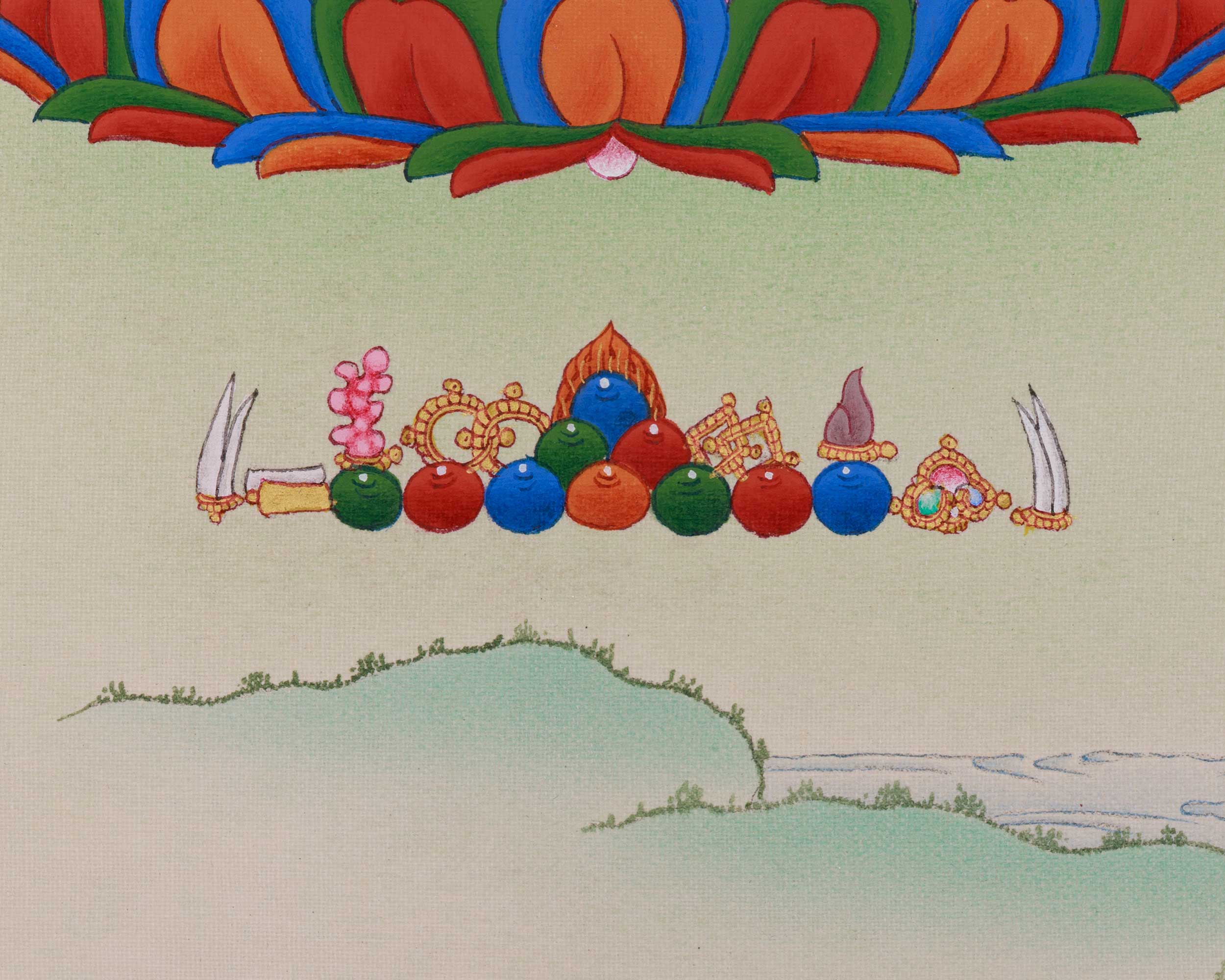 Peaceful White Tara Thangka | Seven-Eyed Goddess of Compassion and Longevity