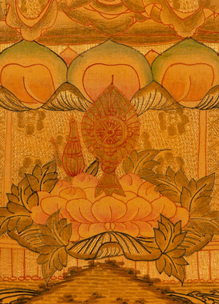 Tibetan Buddhist Painting Of Medicine Buddha Thangka | 24K Gold Style Hand Painted