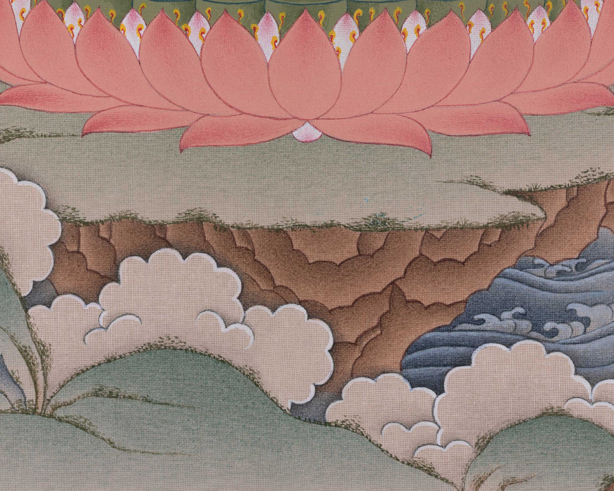 Vajrasattva Buddha of Purification Thangka | Represents Luminous Nature of The Enlightened Mind