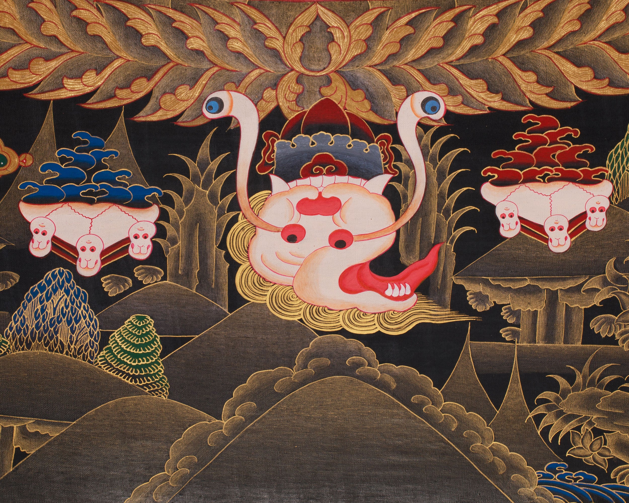 Chemchok Heruka with Consort |  Wrathful Tibetan Deity Thangka of Wisdom and Transformation