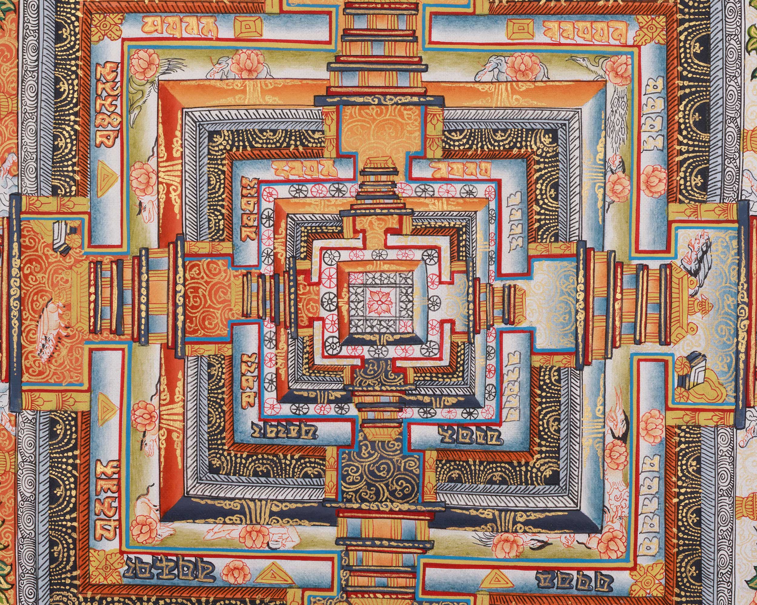 Hand-Painted Kalachakra Mandala Painting | Wheel of Time