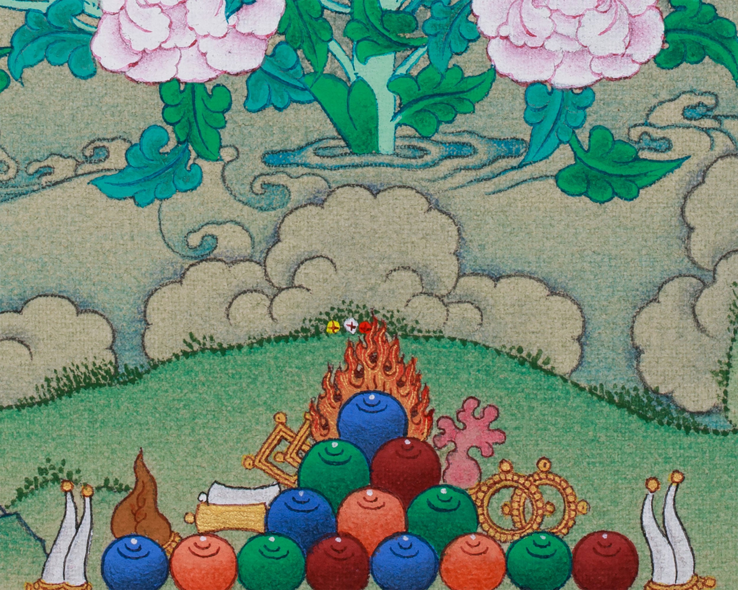 Hand-Painted Small Green Tara Painting | Goddess of Compassion