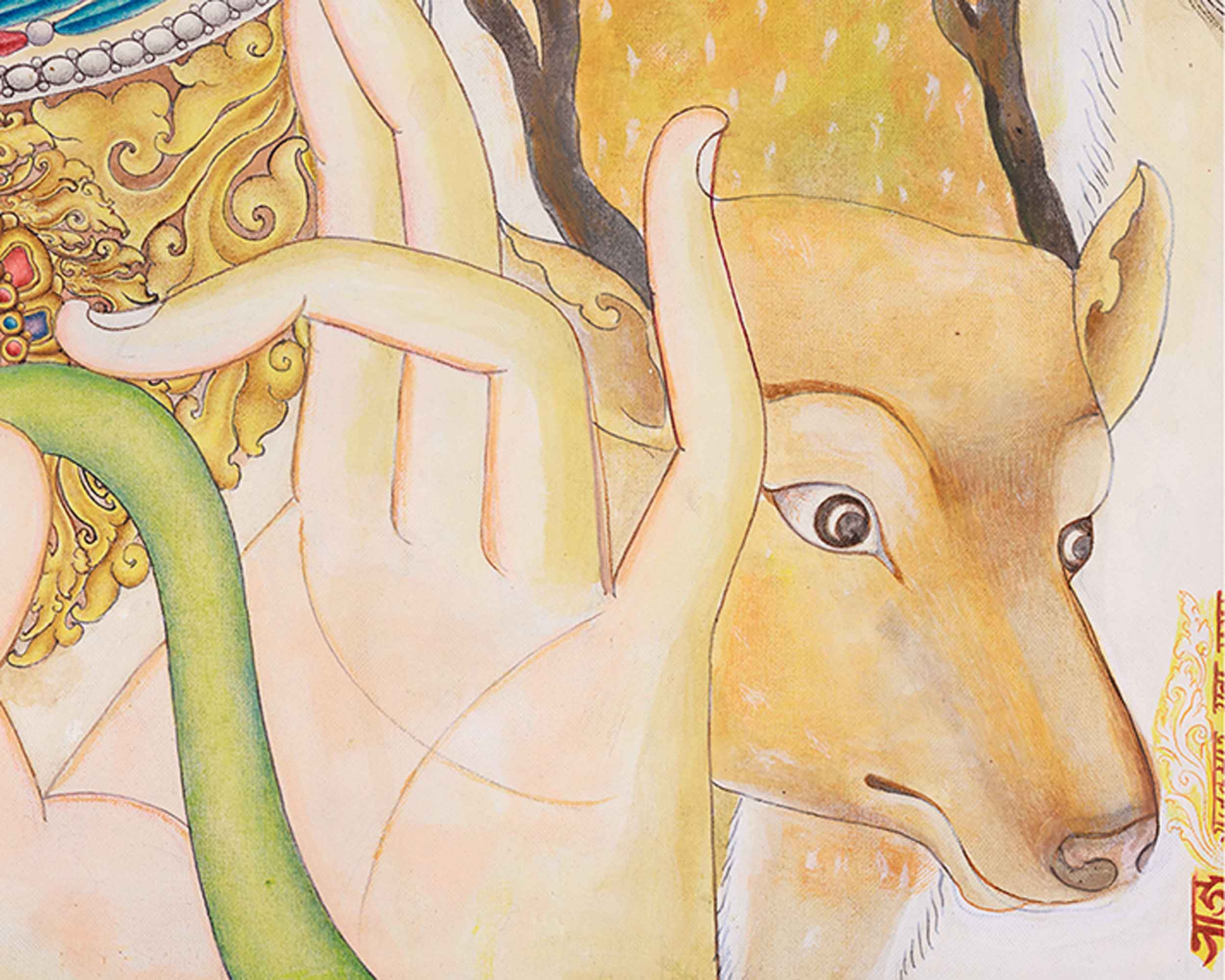 Lokeshvara Chenresig Thangka | The Boddhisattva Of Compassion | Meditative Art