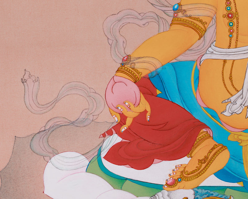 Dzambhala, God of Wealth Thangka | Tibetan Art for Financial Blessings and Spiritual Growth