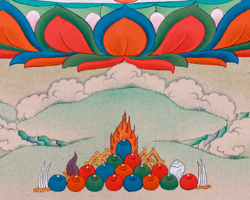 Dhyani Buddha Amitabha Thangka | A Beacon of Infinite Light and Compassionate Wisdom