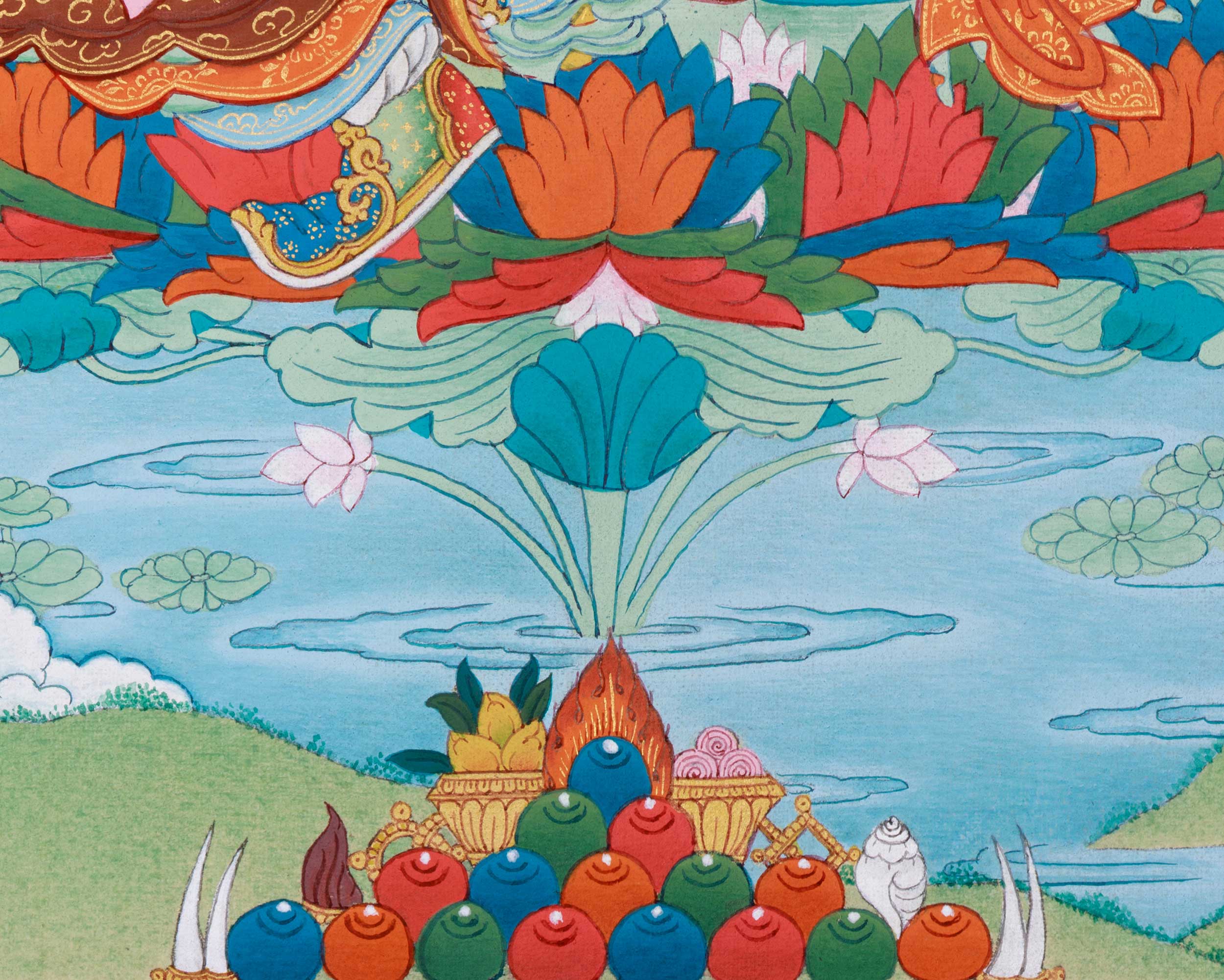 Guru Rinpoche Thangka: Free Brocade