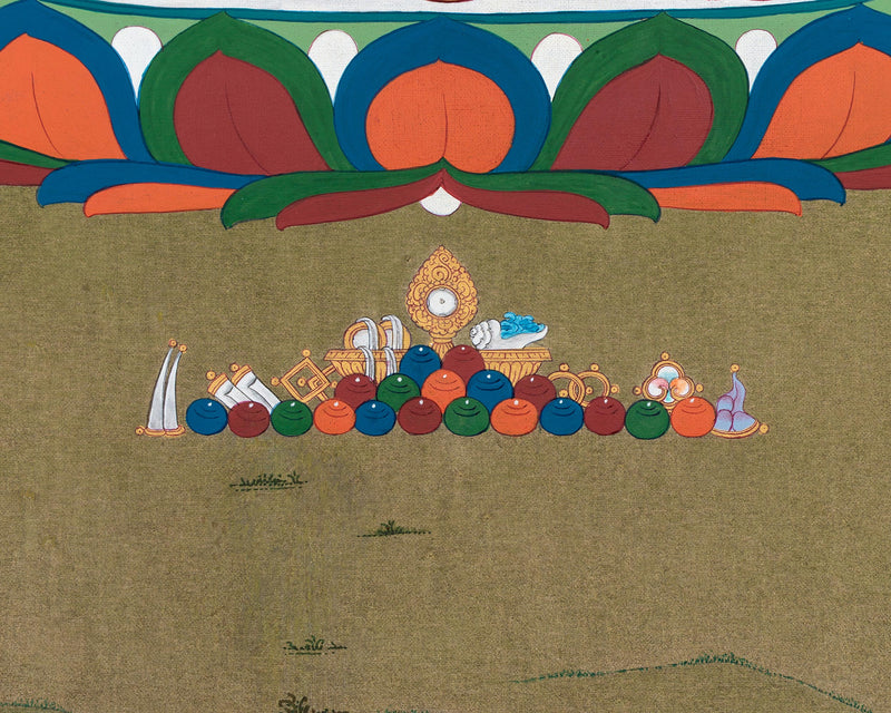 Karma Gadri Thangka Print of Medicine Buddha