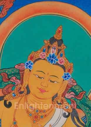 Manjushri: The Knowledge Deity Thangka With Brocade