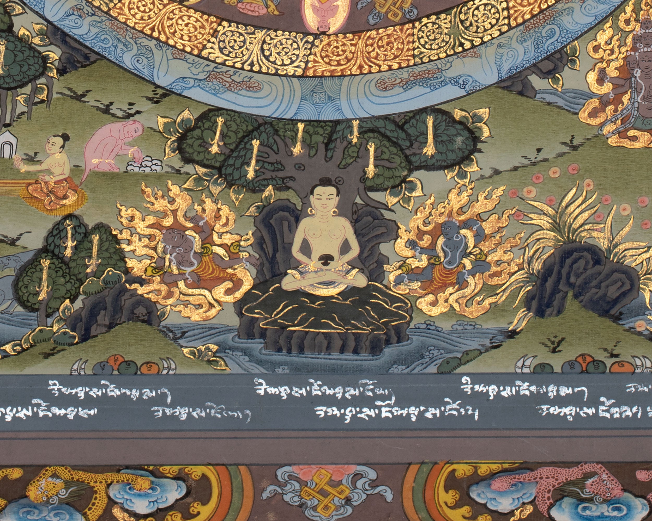 Vintage Tibetan Buddha Mandala Thangka | Buddhist Artwork