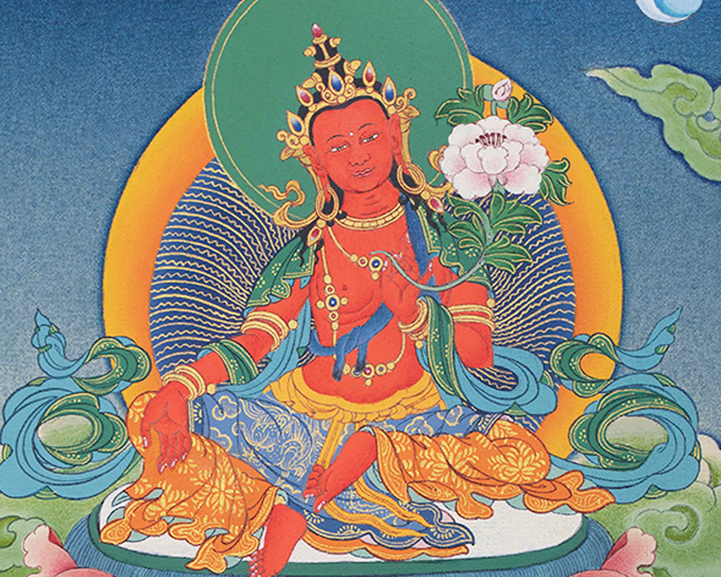 Traditional Pema Gyalpo Print | Guru Rinpoche's Manifestation Art | Buddhist Decor