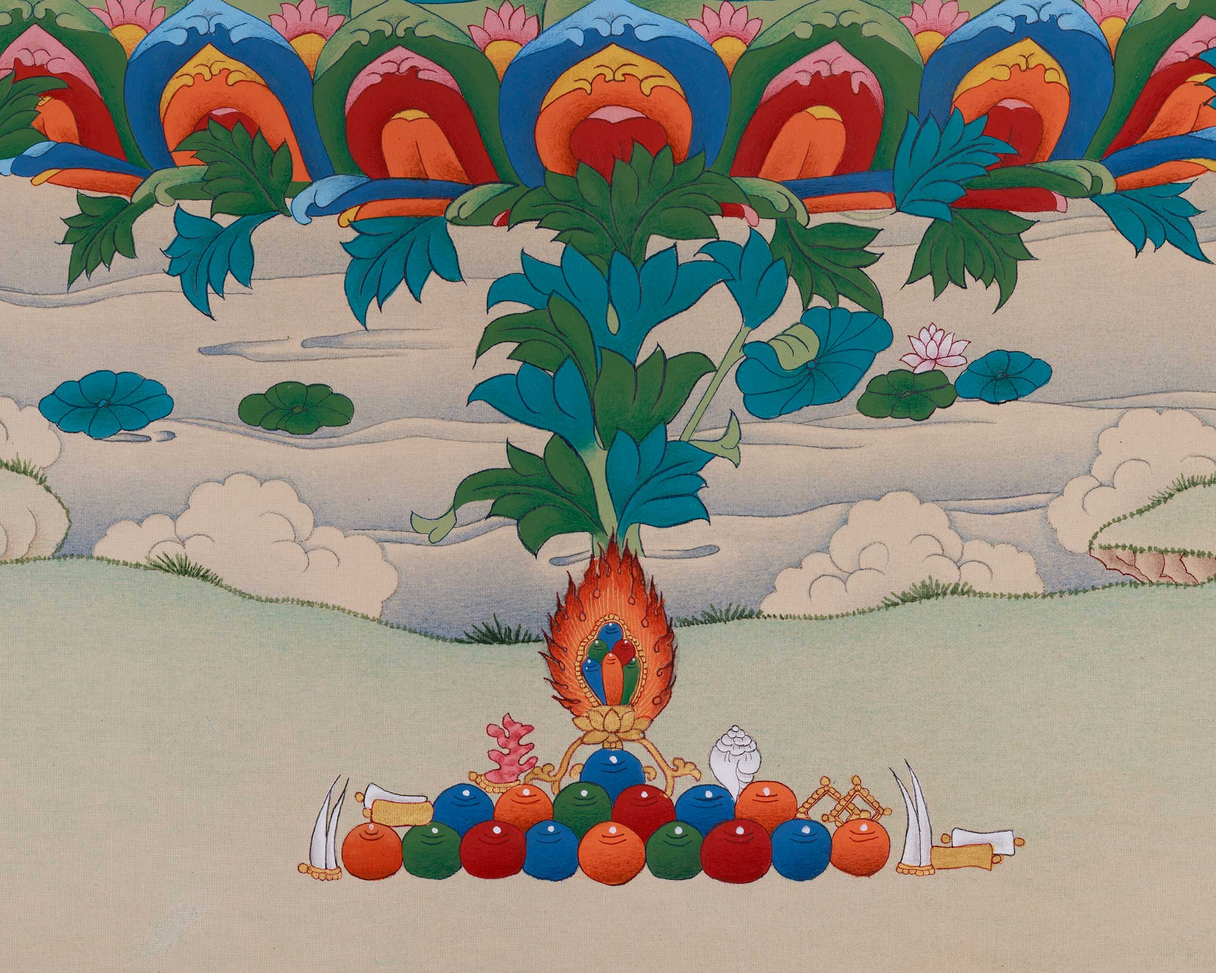 Thangka of Enlightened Master Guru Rinpoche | Second Buddha of Enlightenment and Protection