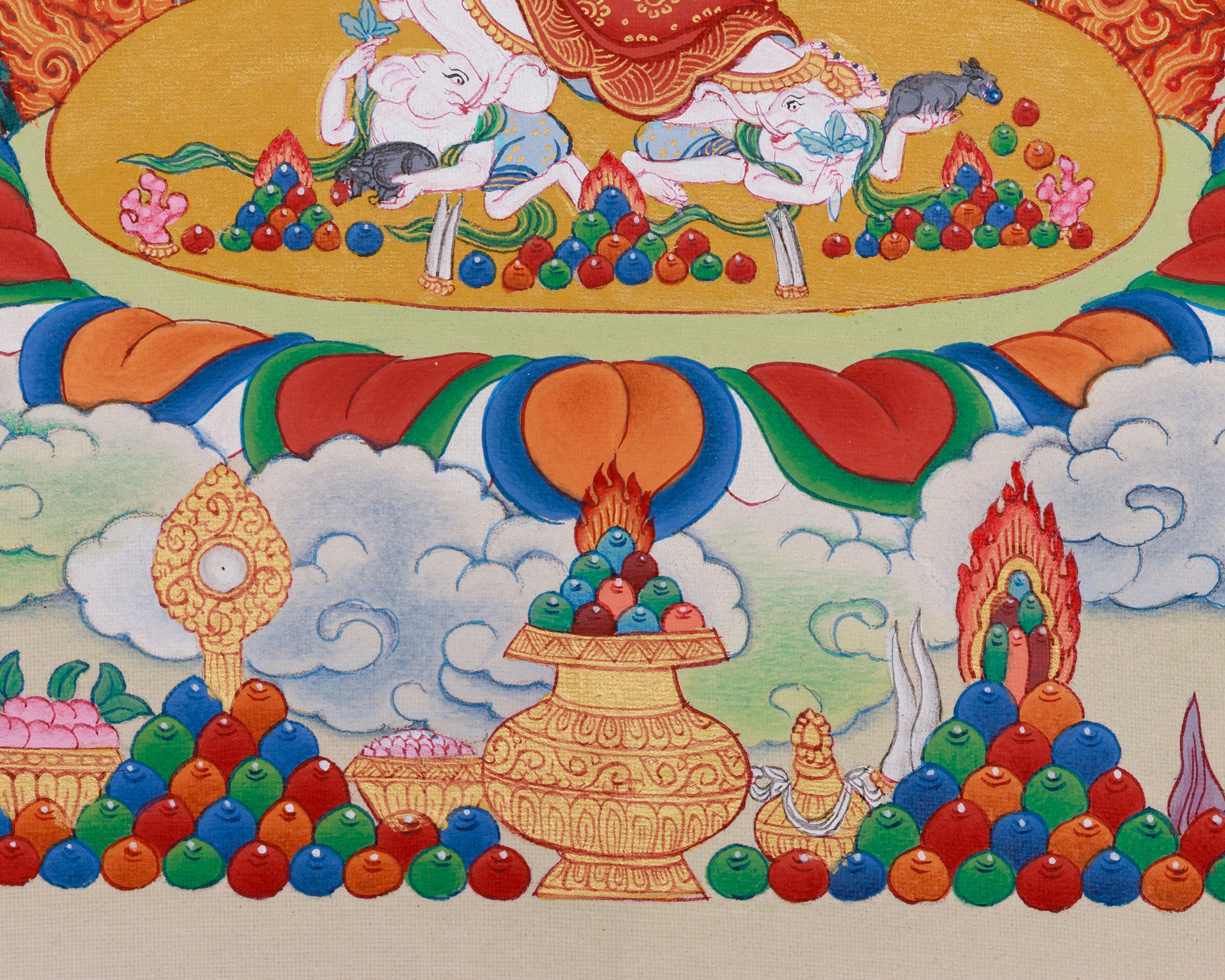 Prosperity Deity White Mahakala Thangka | The Benevolent Protector