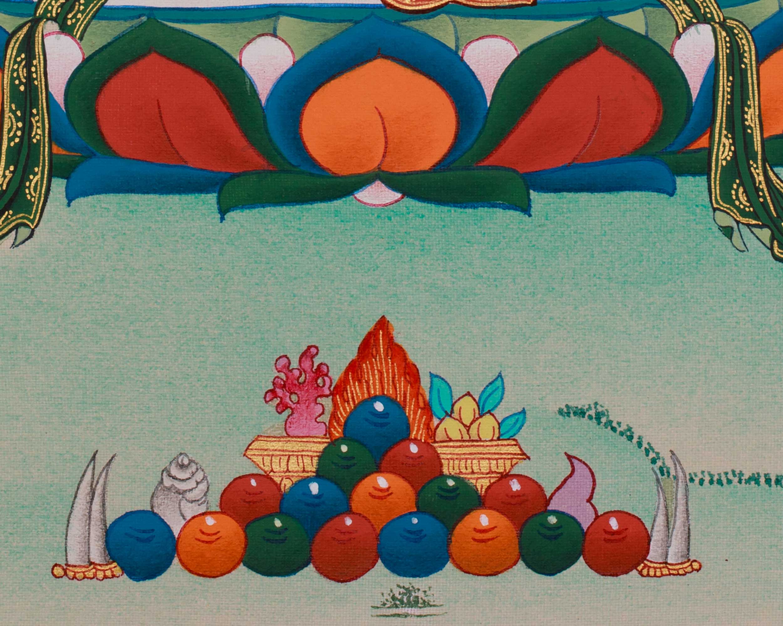 Thangka of Long Life Goddess White Tara | The Female Bodhisattva of Healing