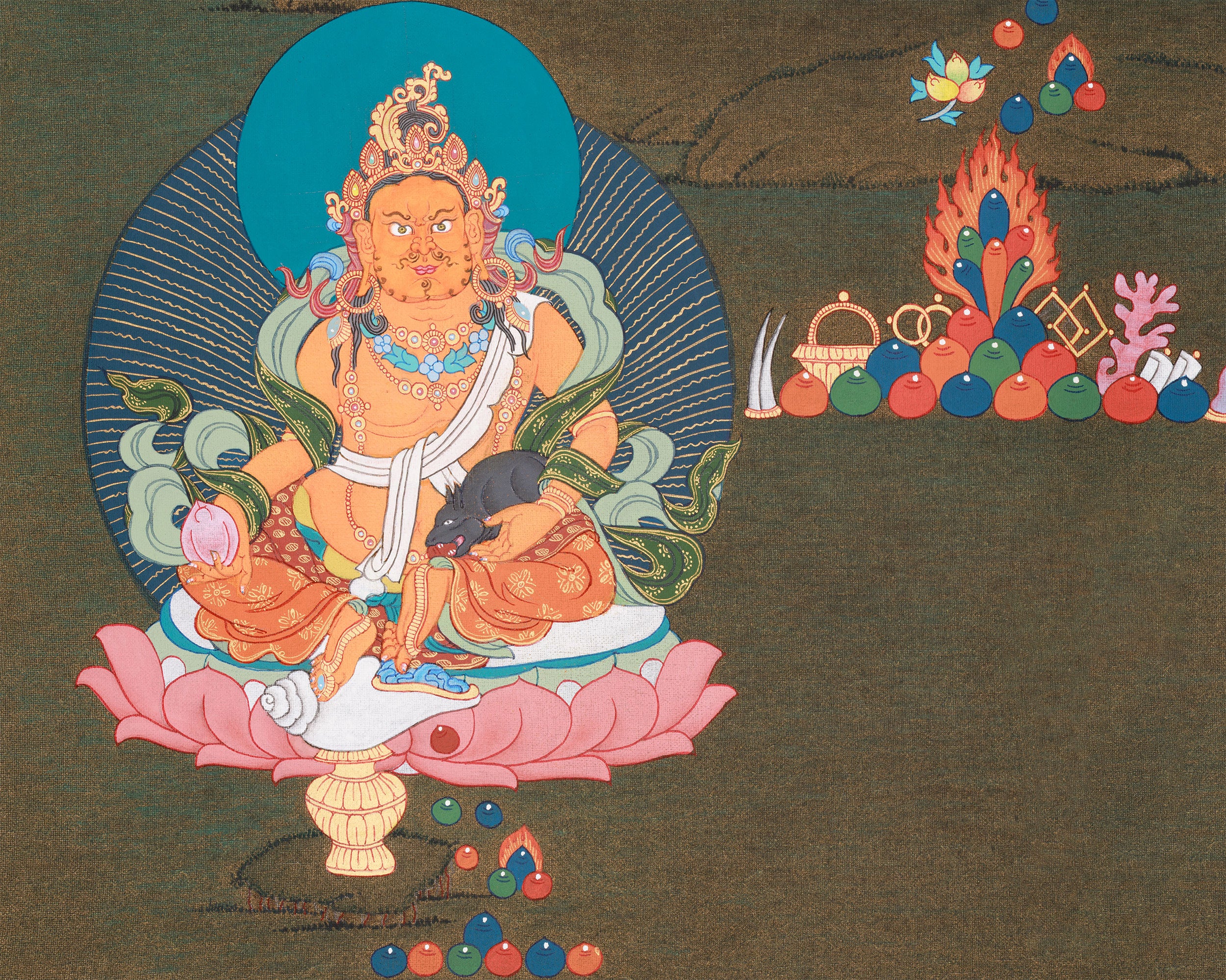 Tibetan Namtoshe Buddha Painting | Deity of Prosperity and Protection