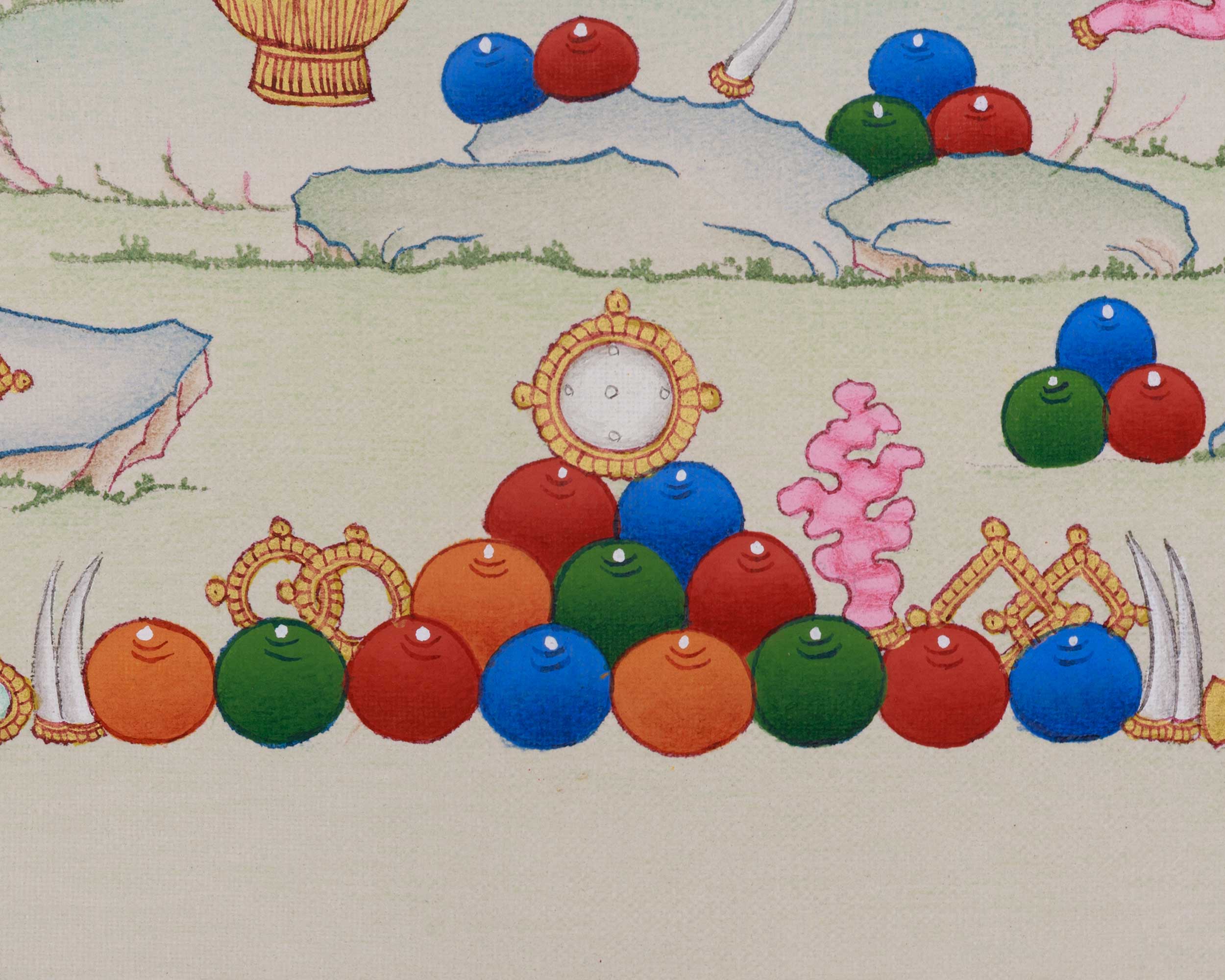 Sacred Thangka of Yellow Jambhala | Tibetan Buddha of Fortune and Prosperity