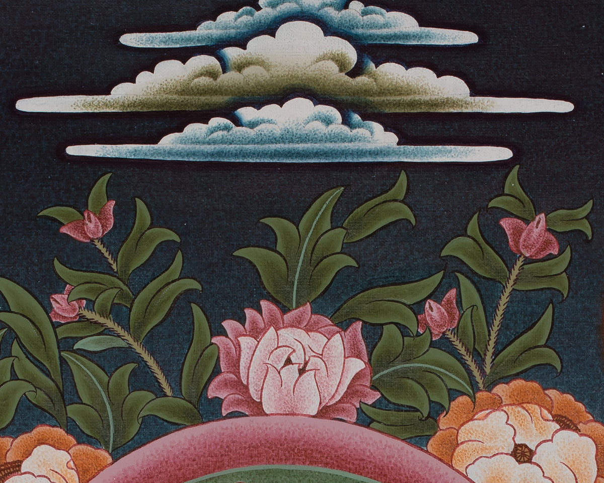 Dzambala Kubera Thangka Art | Divine Wealth and Prosperity | Home with Wealth and Good Fortune |