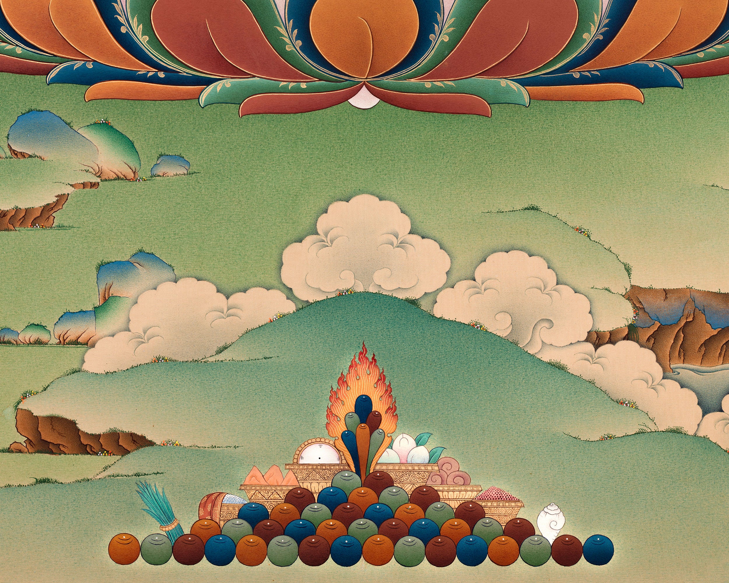 Je Tsongkhapa Tibetan Thangka Painting | High Quality Canvas Print