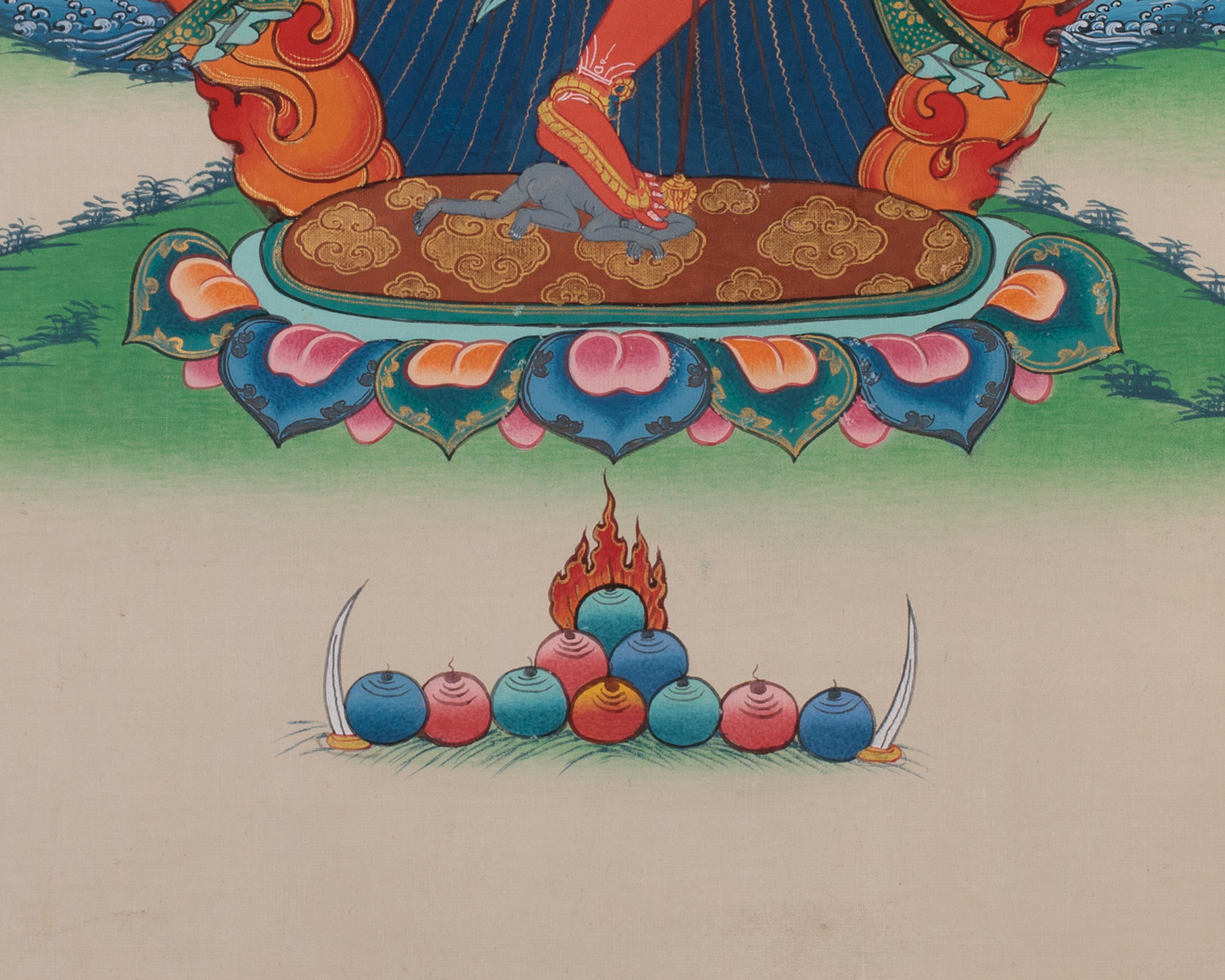 Dorje Phagmo, Dakini Thangka with Broacde | Wisdom and Power