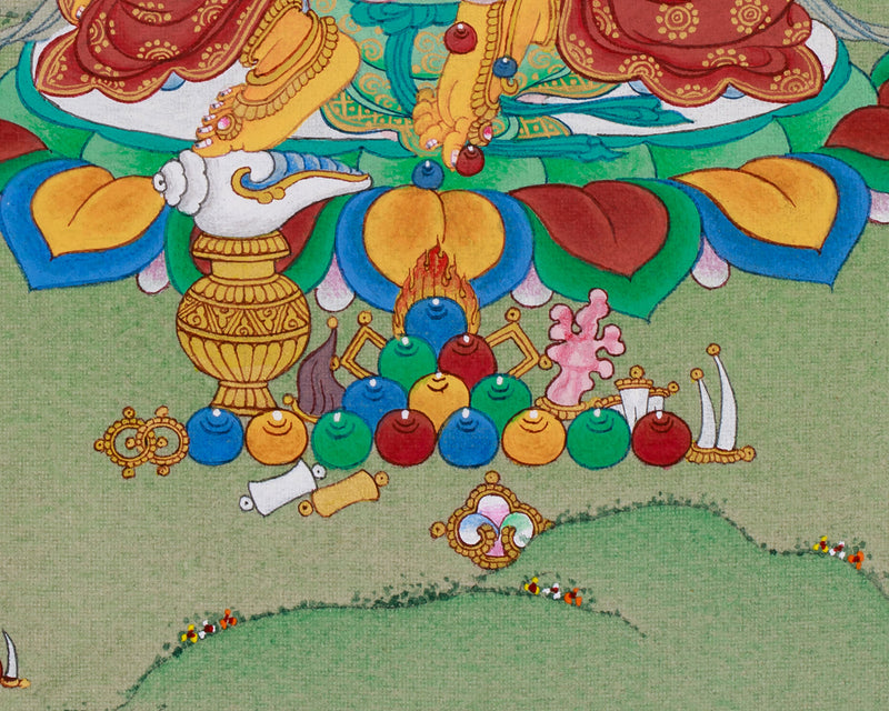 Small Dzambhala Thangka | Symbol of Abundance and Compassionate Wealth