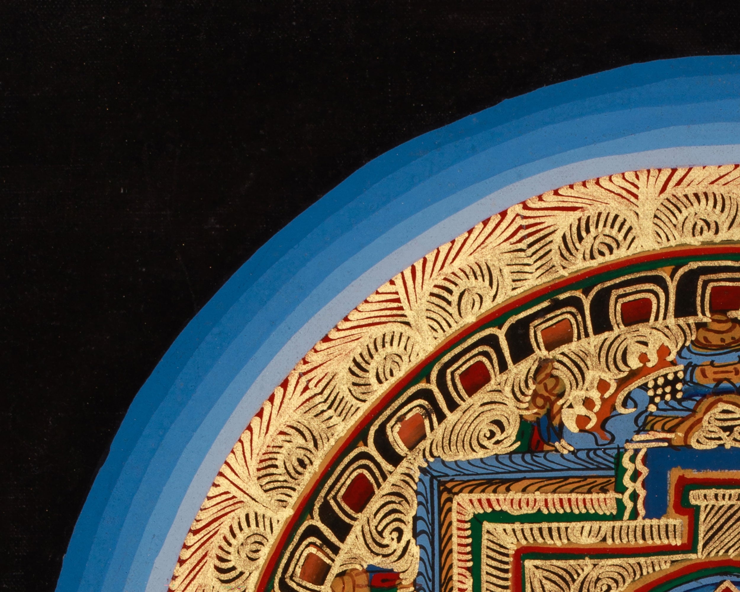 Gold Double Vajra Mandala Thangka | Buddhist Art on Cotton Canvas