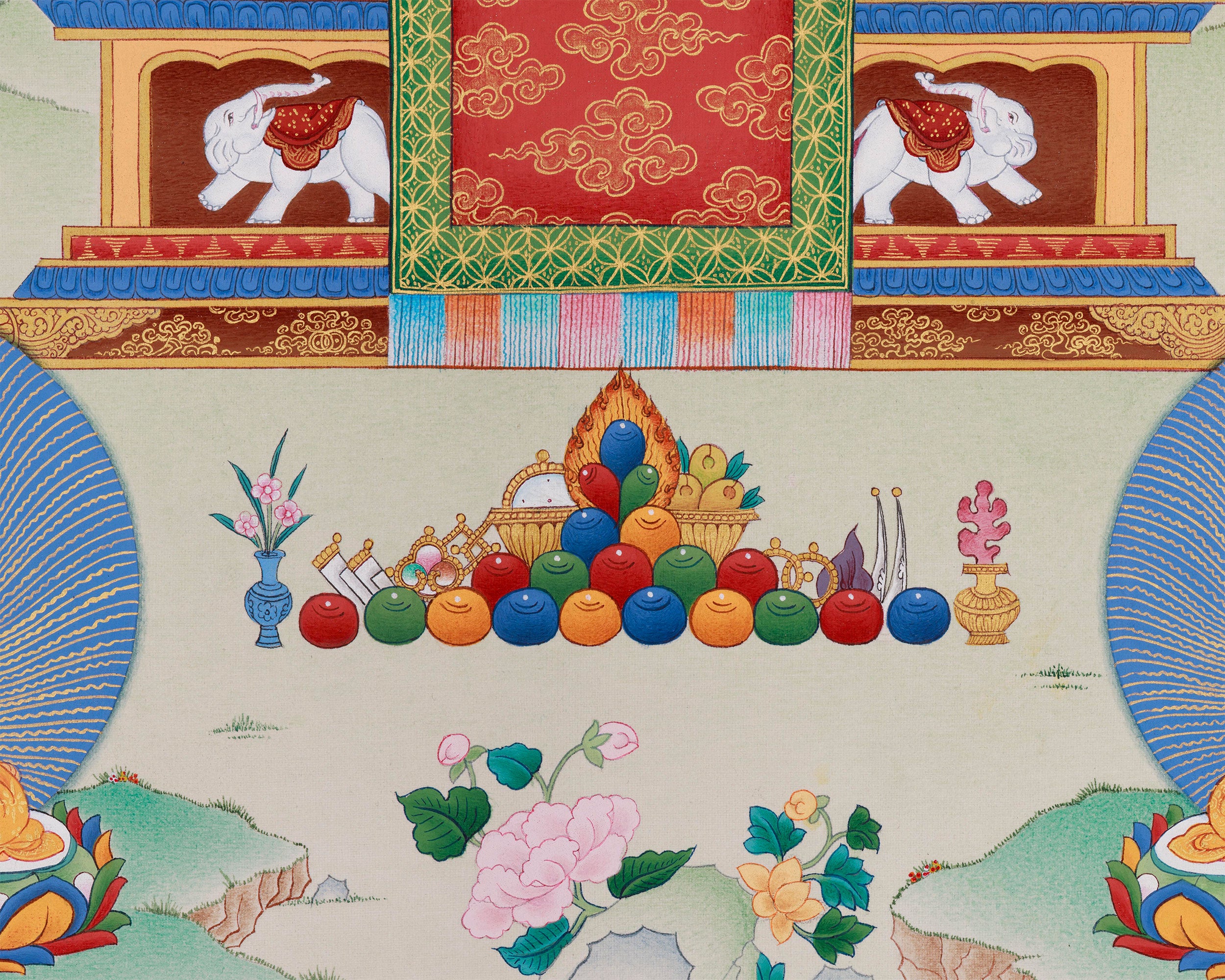 Tibetan Eight Medicine Buddha | A Sacred Thangka of Healing and Protection