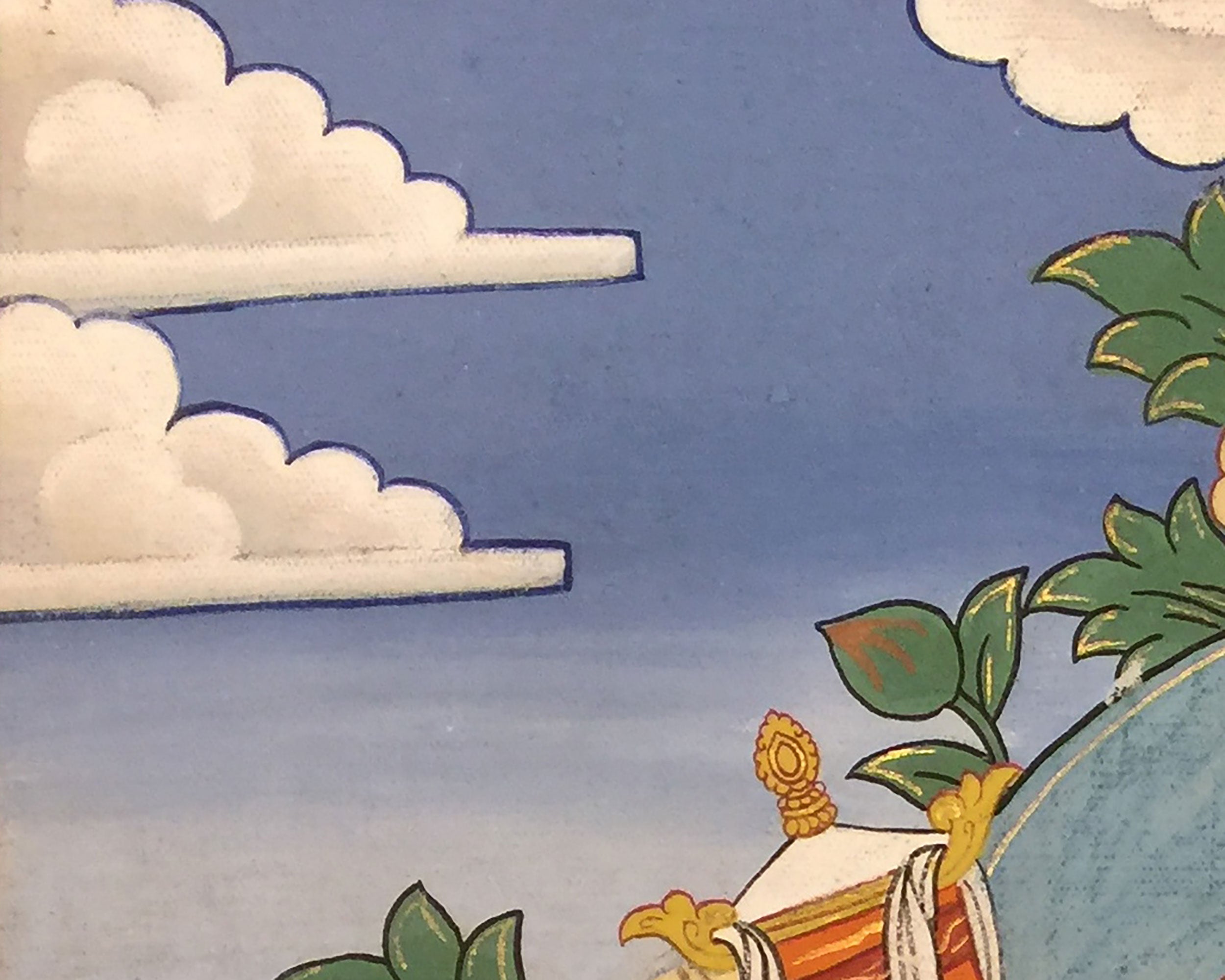 Guardian King Dharmapala Namtose Thnagka | Vintage Buddhist Dzambala Art | Wall Decor