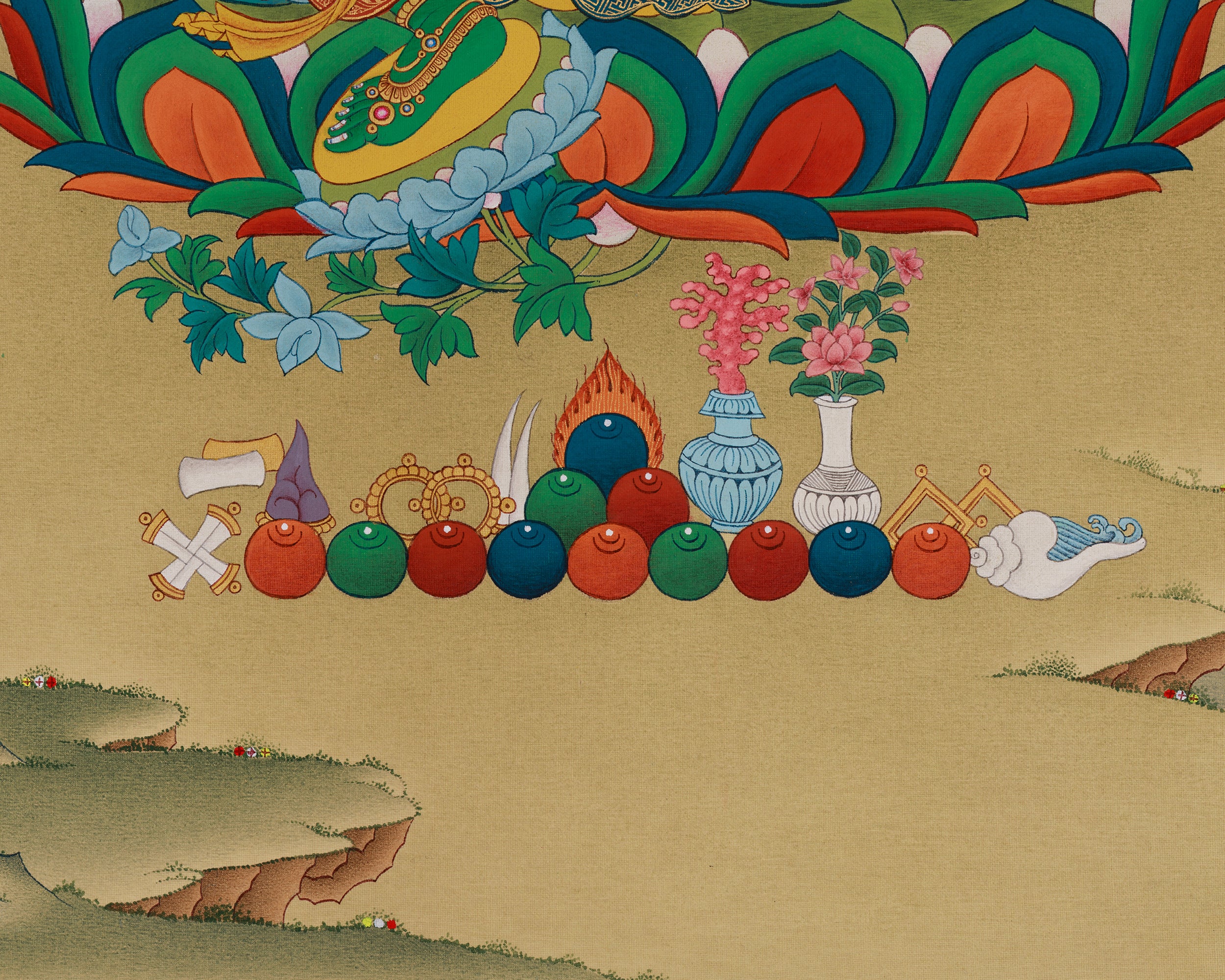 Buddhist deity Green Tara Thangka | Bodhisattva of Compassion and Liberation