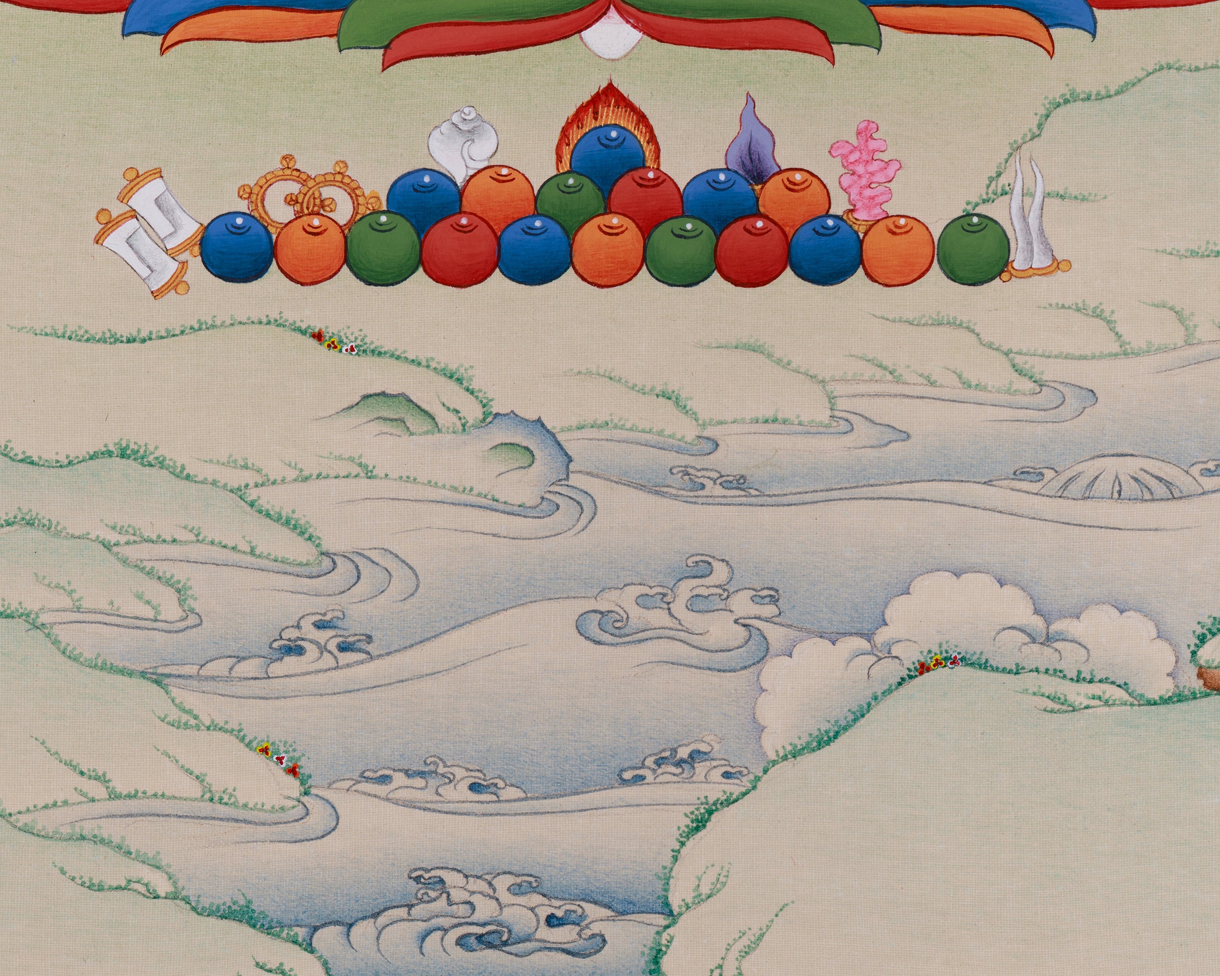 Bhaisajyaguru, the Healing Buddha | A Thangka for Health, Well-being, and Spiritual Peace