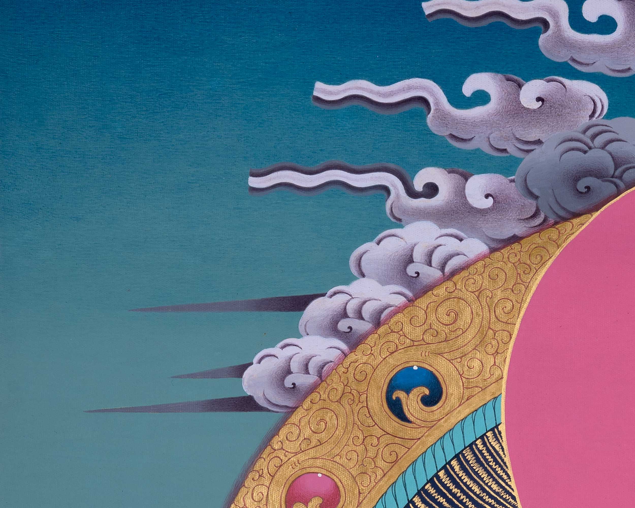 Female Bodhisattva Tara | Green Tara Thangka | Wall Decoration Art