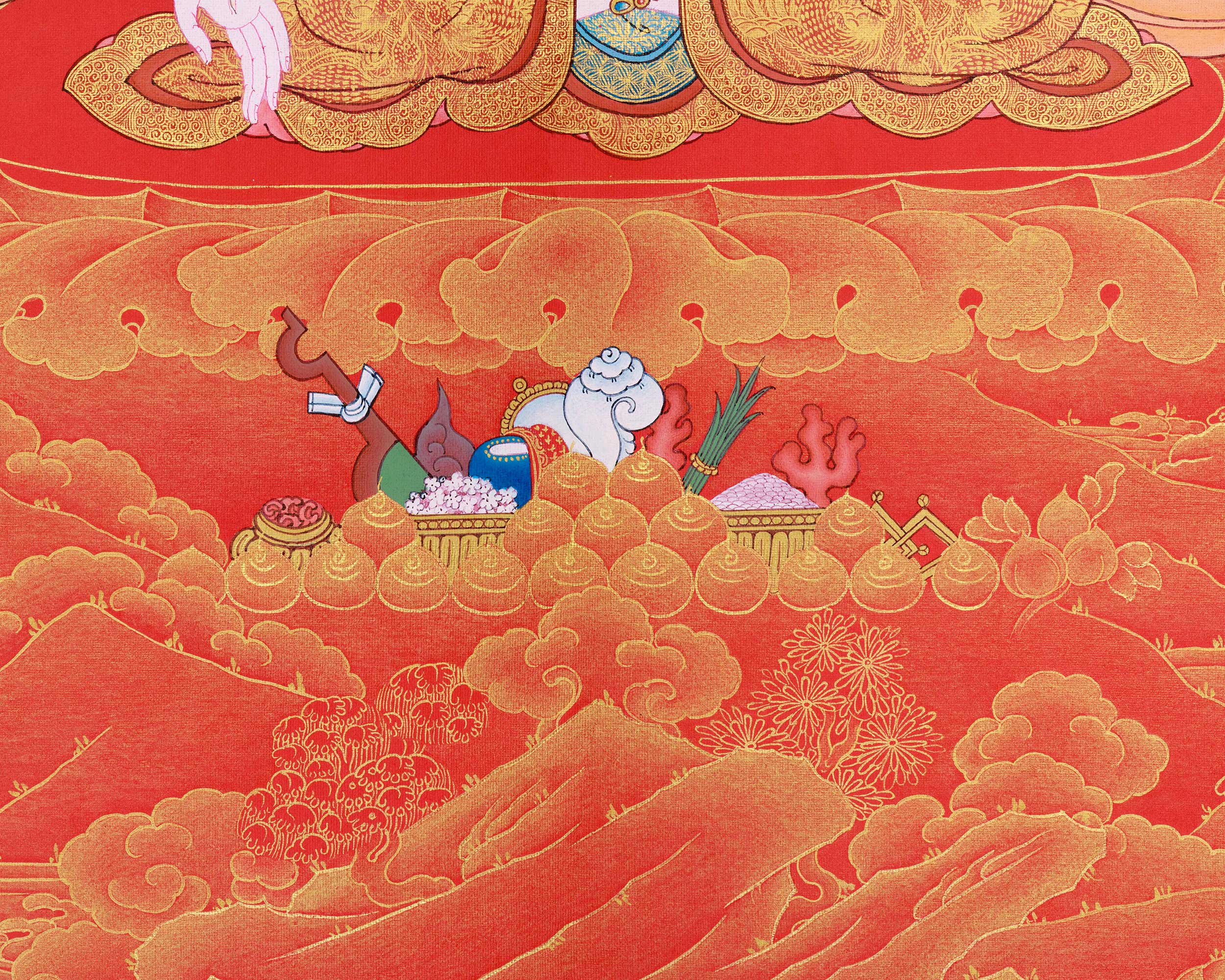 Gold Painted White Tara Thangka