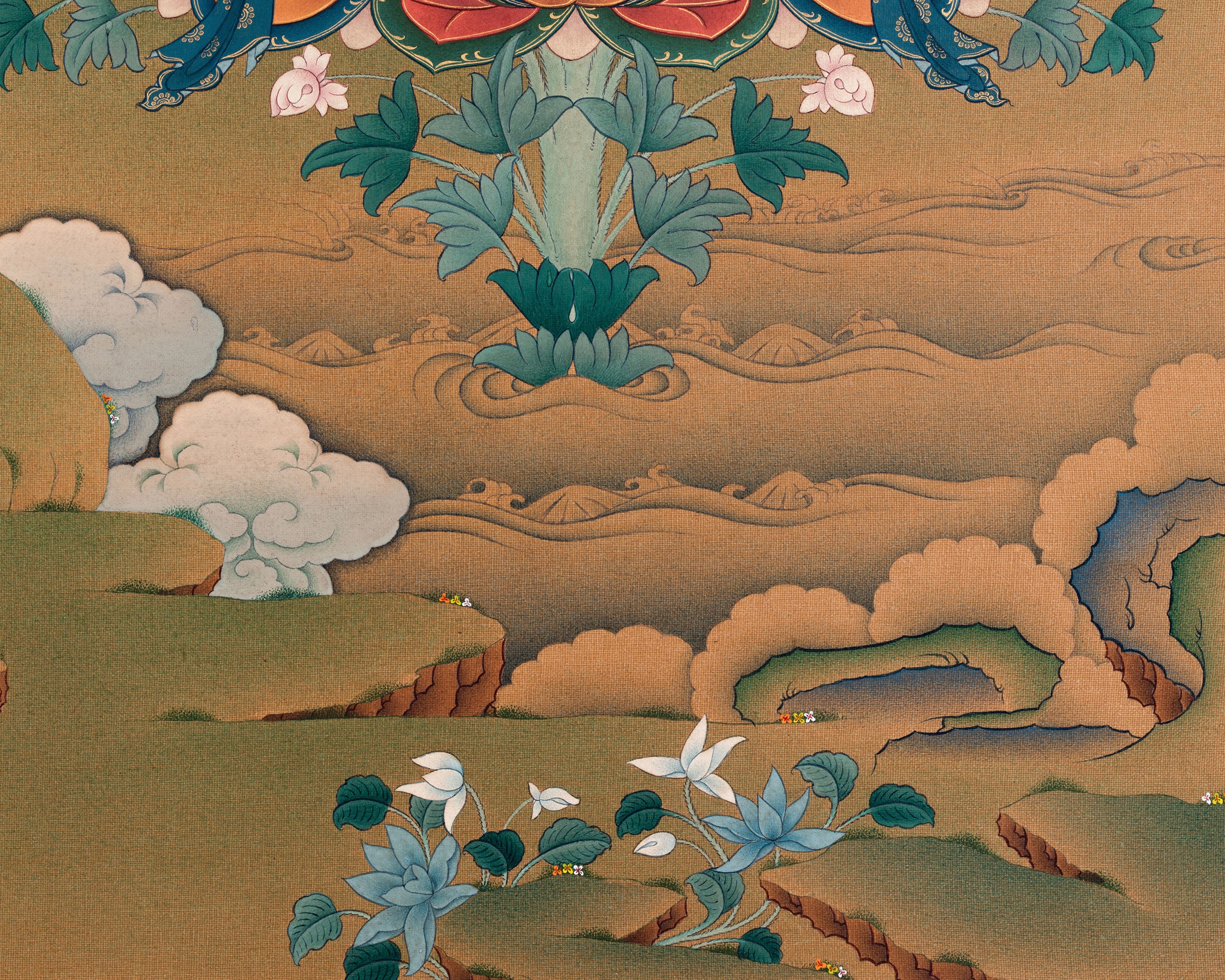 Female Bodhisattva, White Tara Canvas Print | With Amitayus and Namgyalma