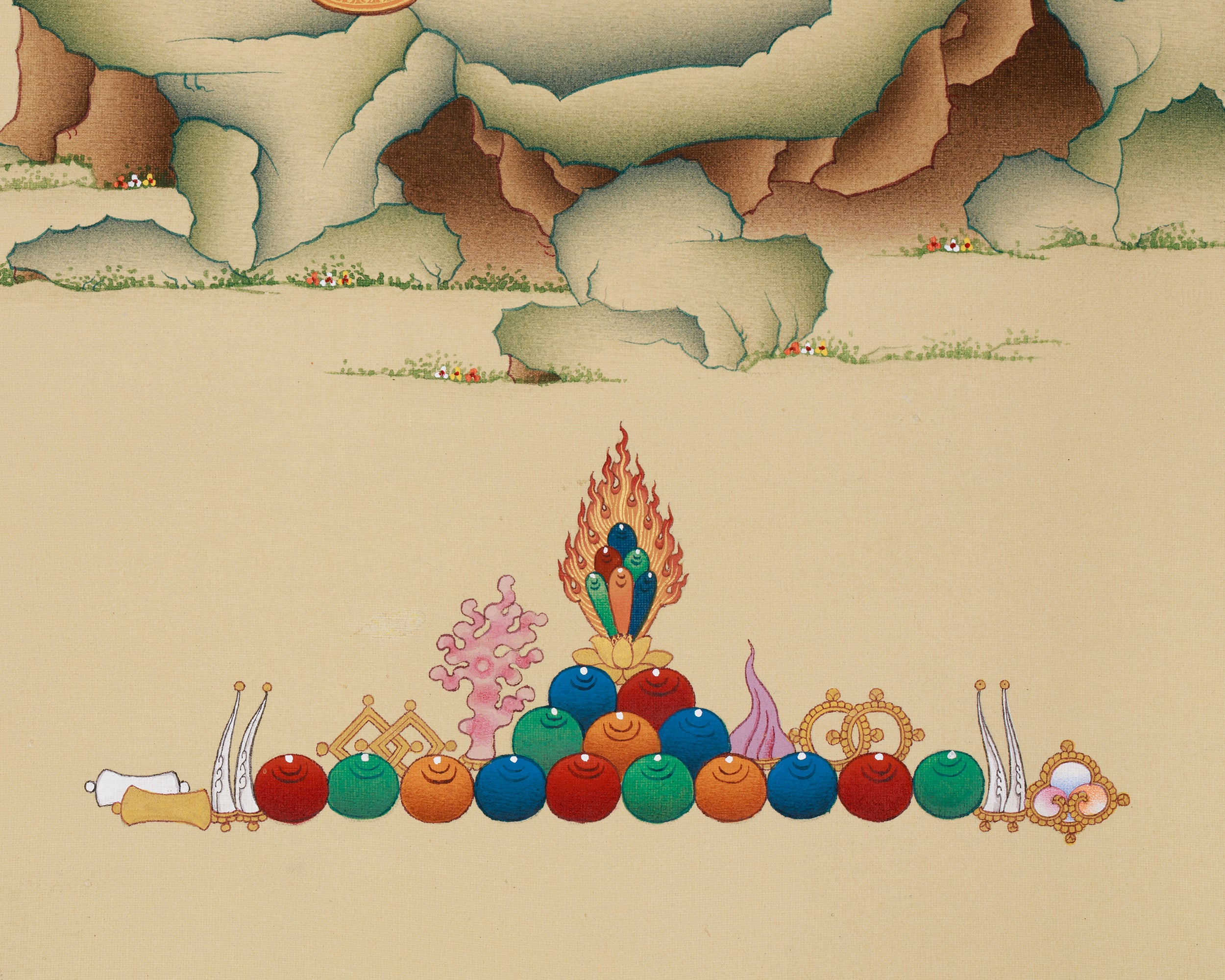 Divine Two-Armed Chenrezig Artwork | The Compassionate Bodhisattva Thangka
